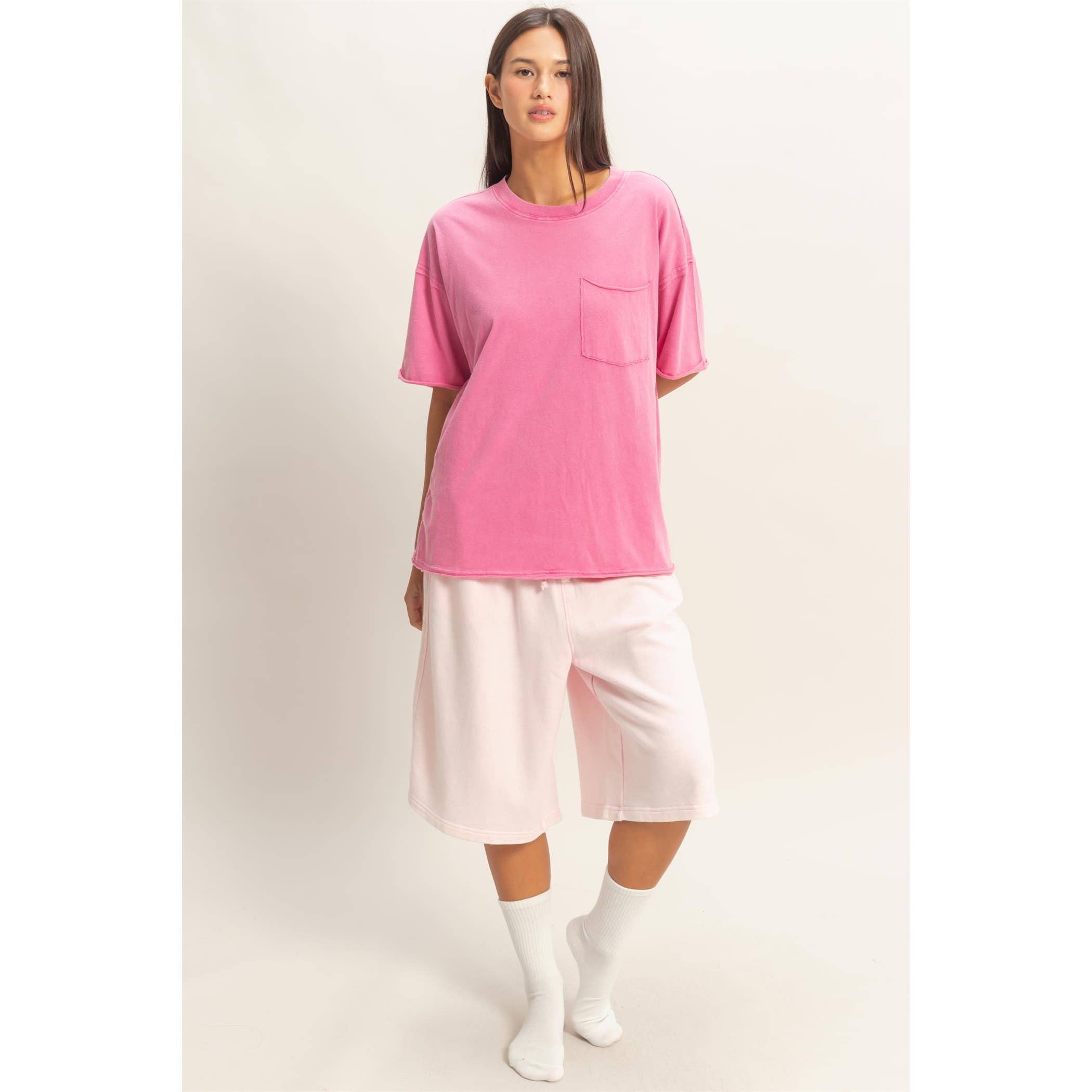 Washed Pocket Crew Neck