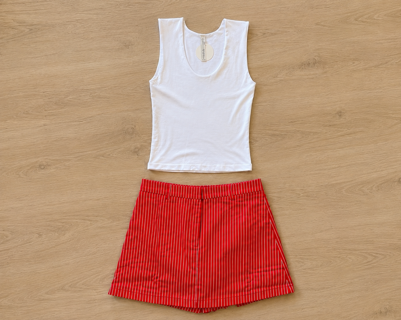 Stripe Skort With Pocket