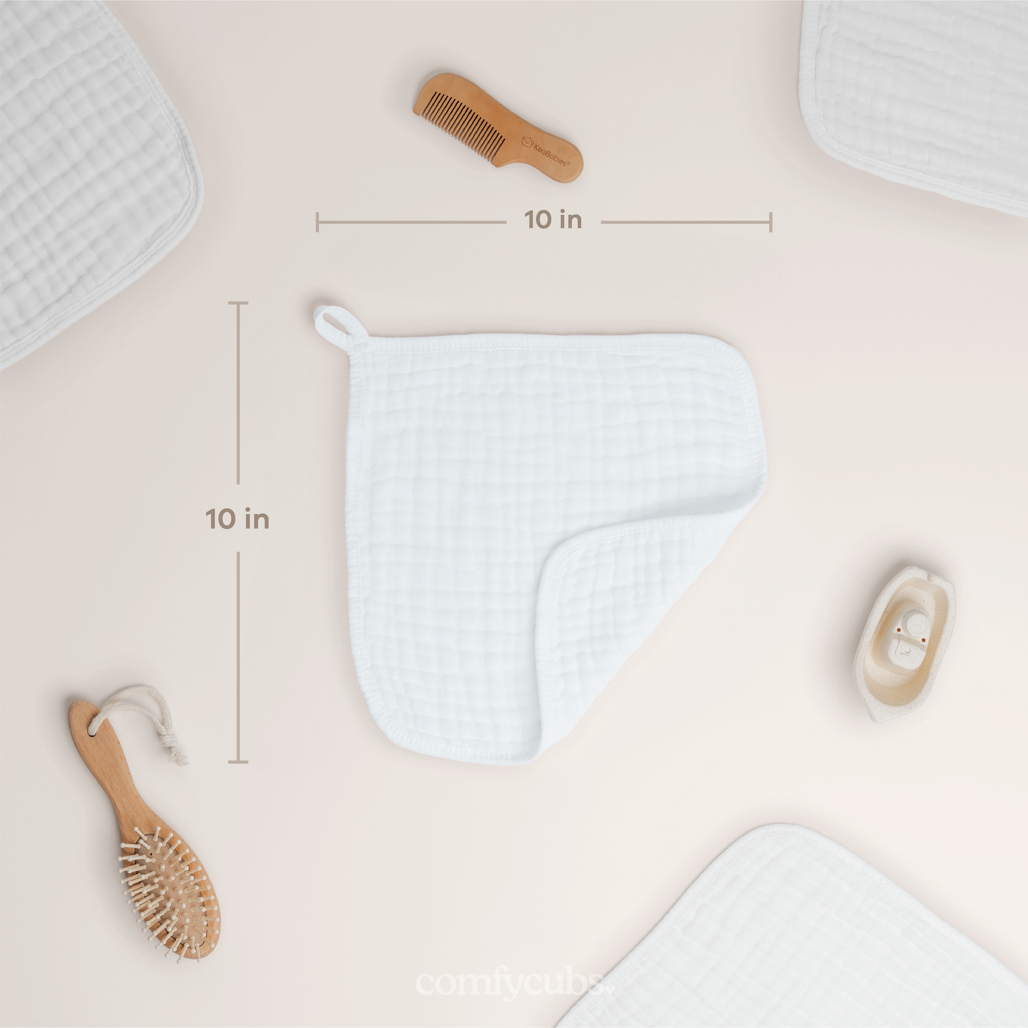 Comfycubs |
Muslin Baby Washcloths, Soft 10"x10" ( 6 Pack)