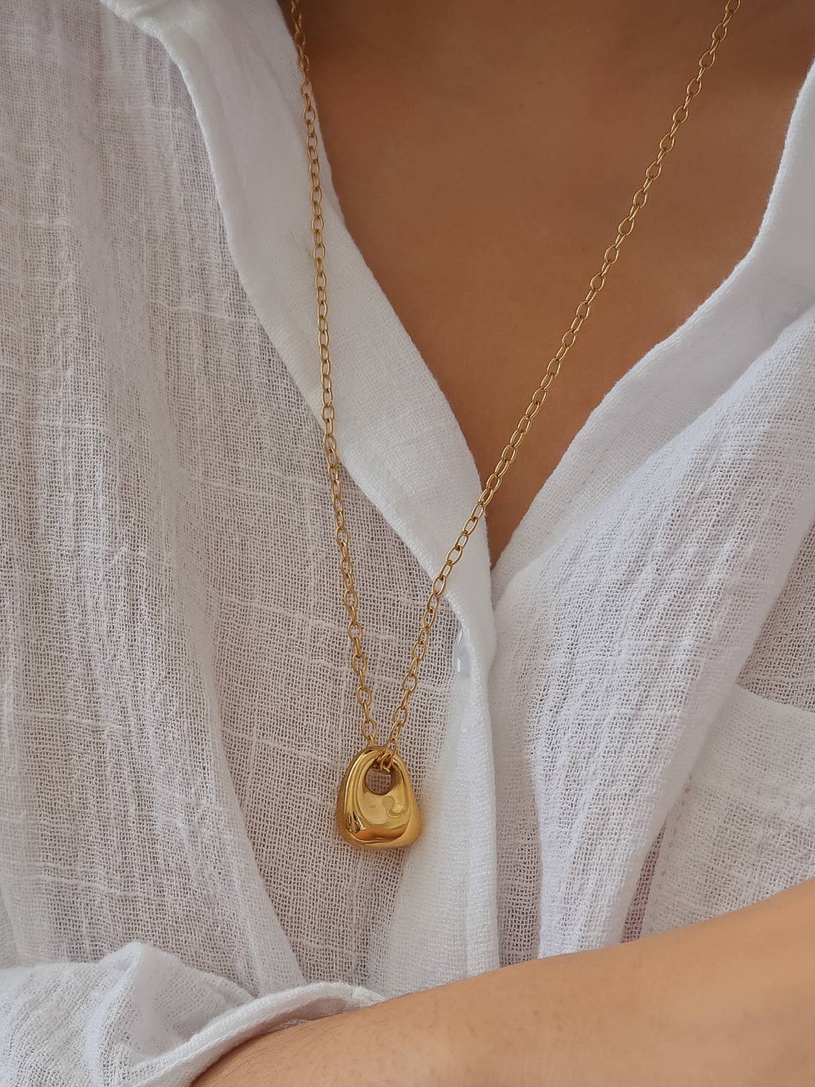 18K Gold Non-Tarnish Charm Necklace