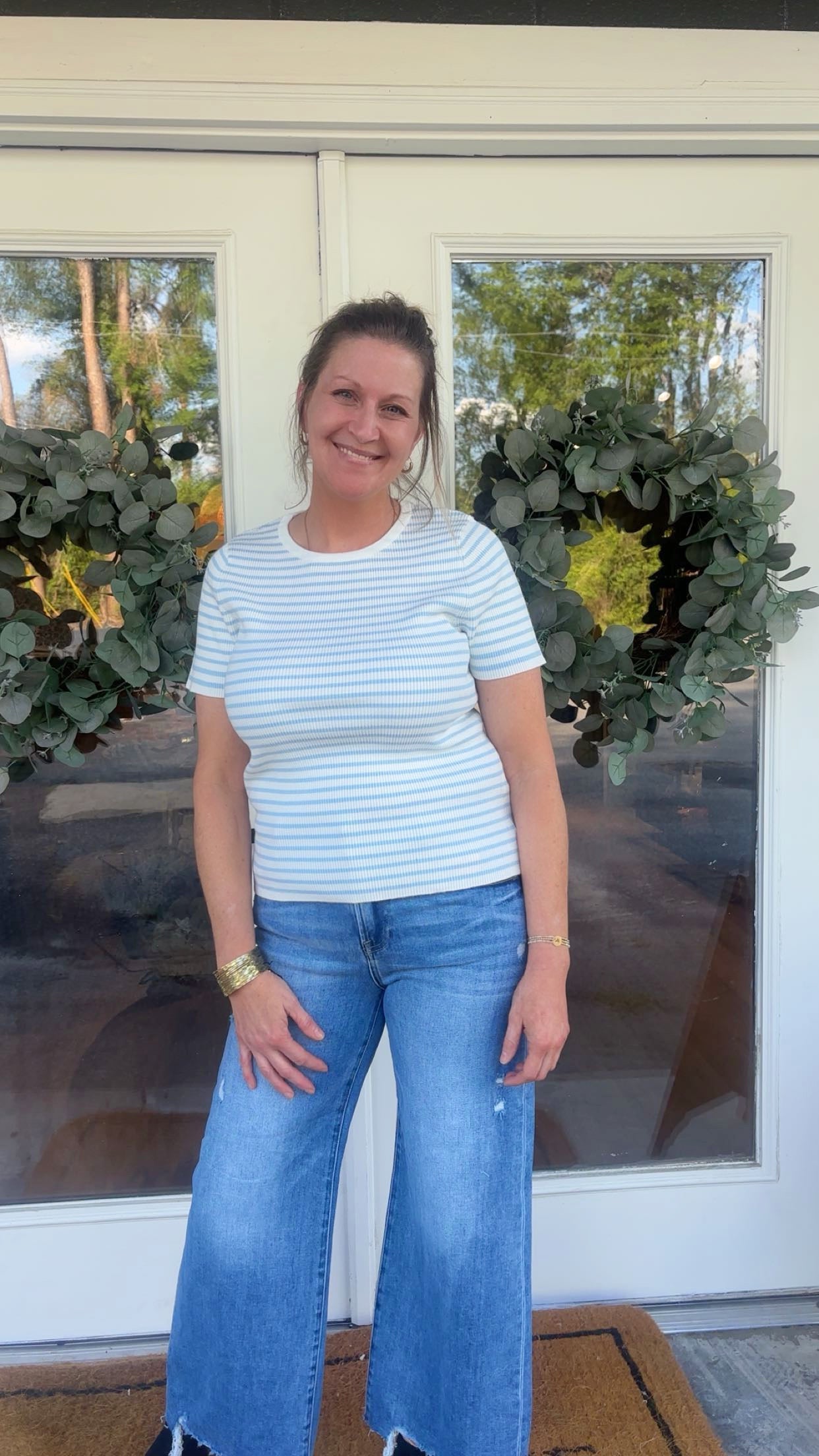 Striped Ribbed Knit Top