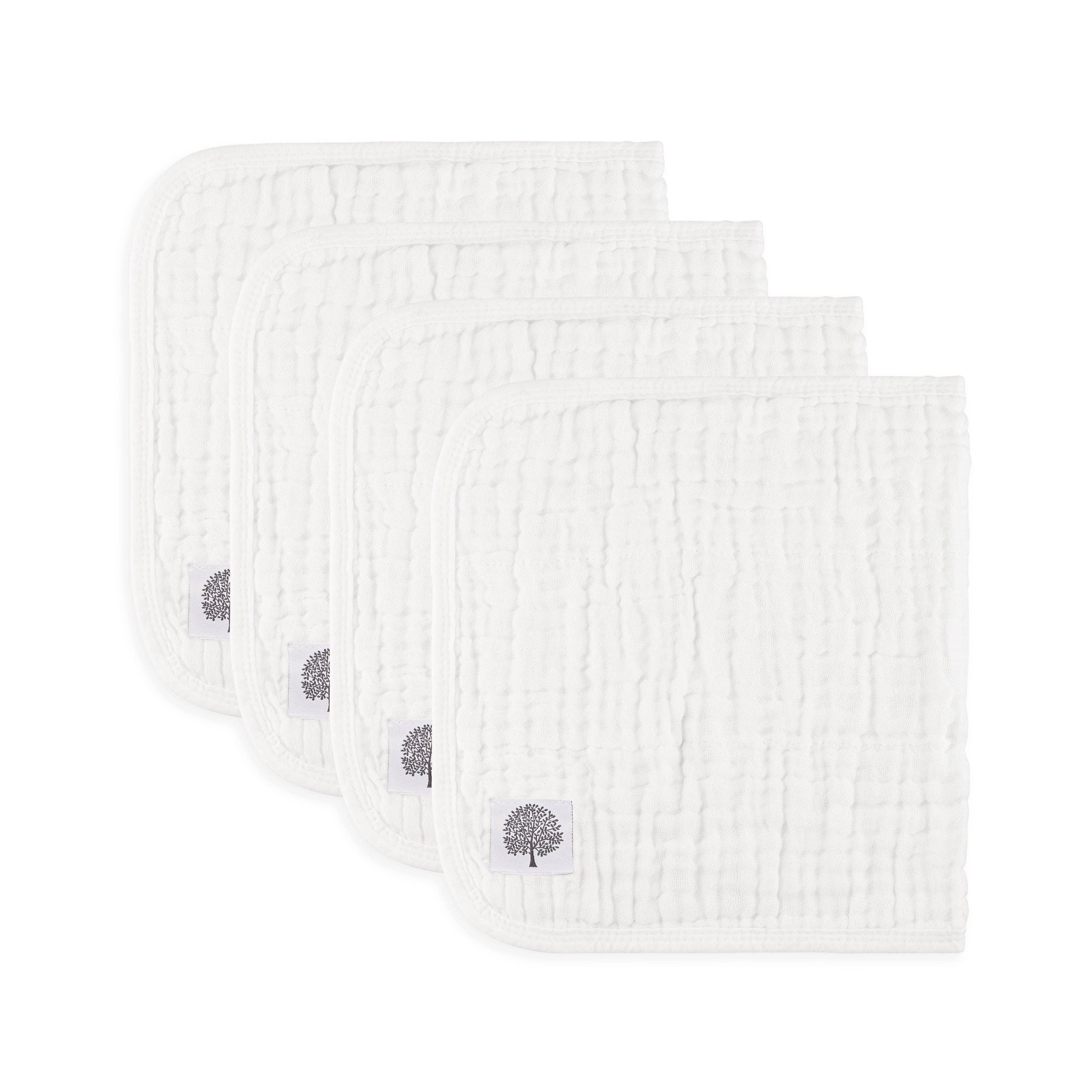 Parker Baby |
White Set - Muslin Burp Cloths (4 Pack)