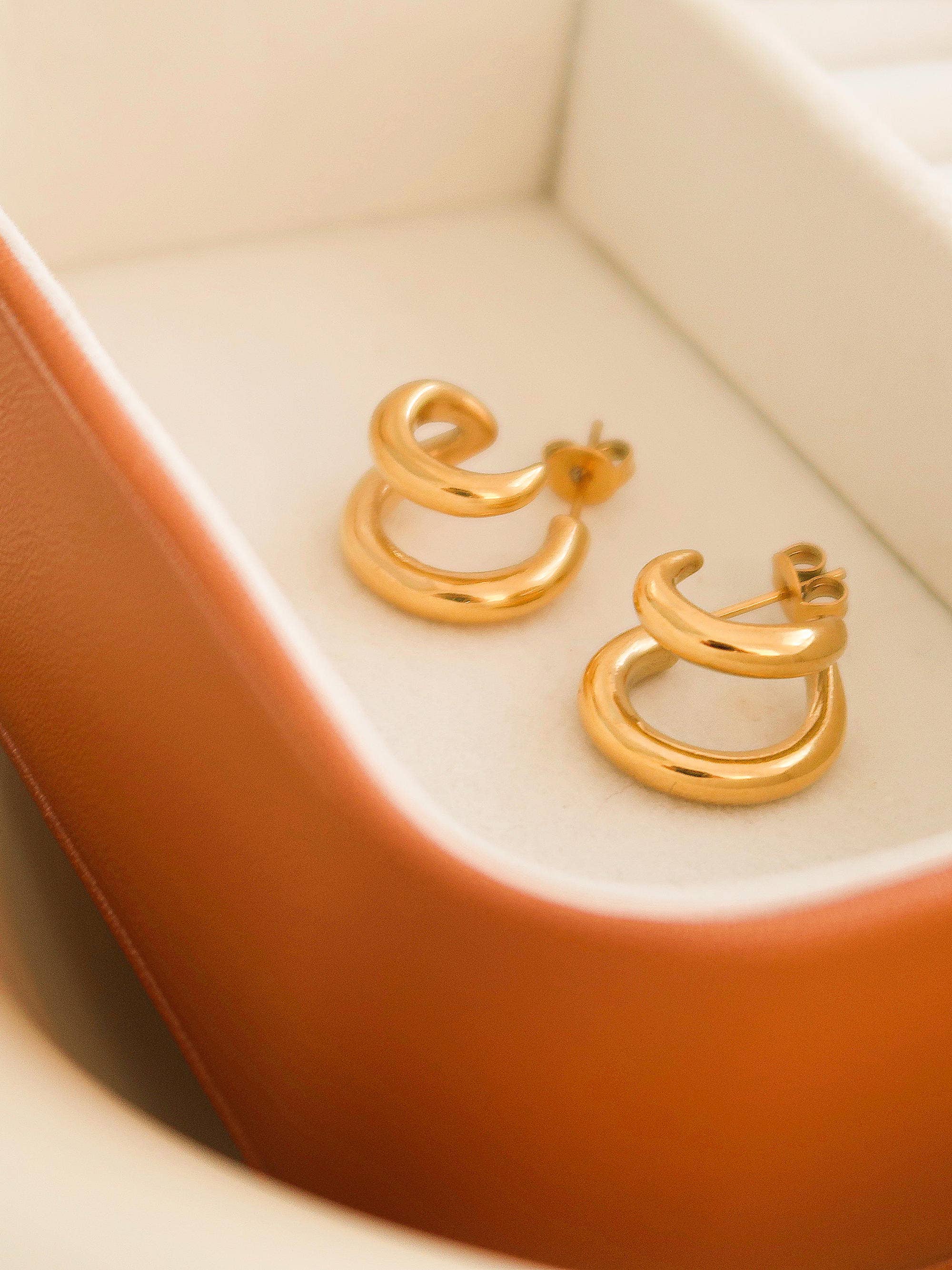 Non-Tarnish Double C Hoop Earring