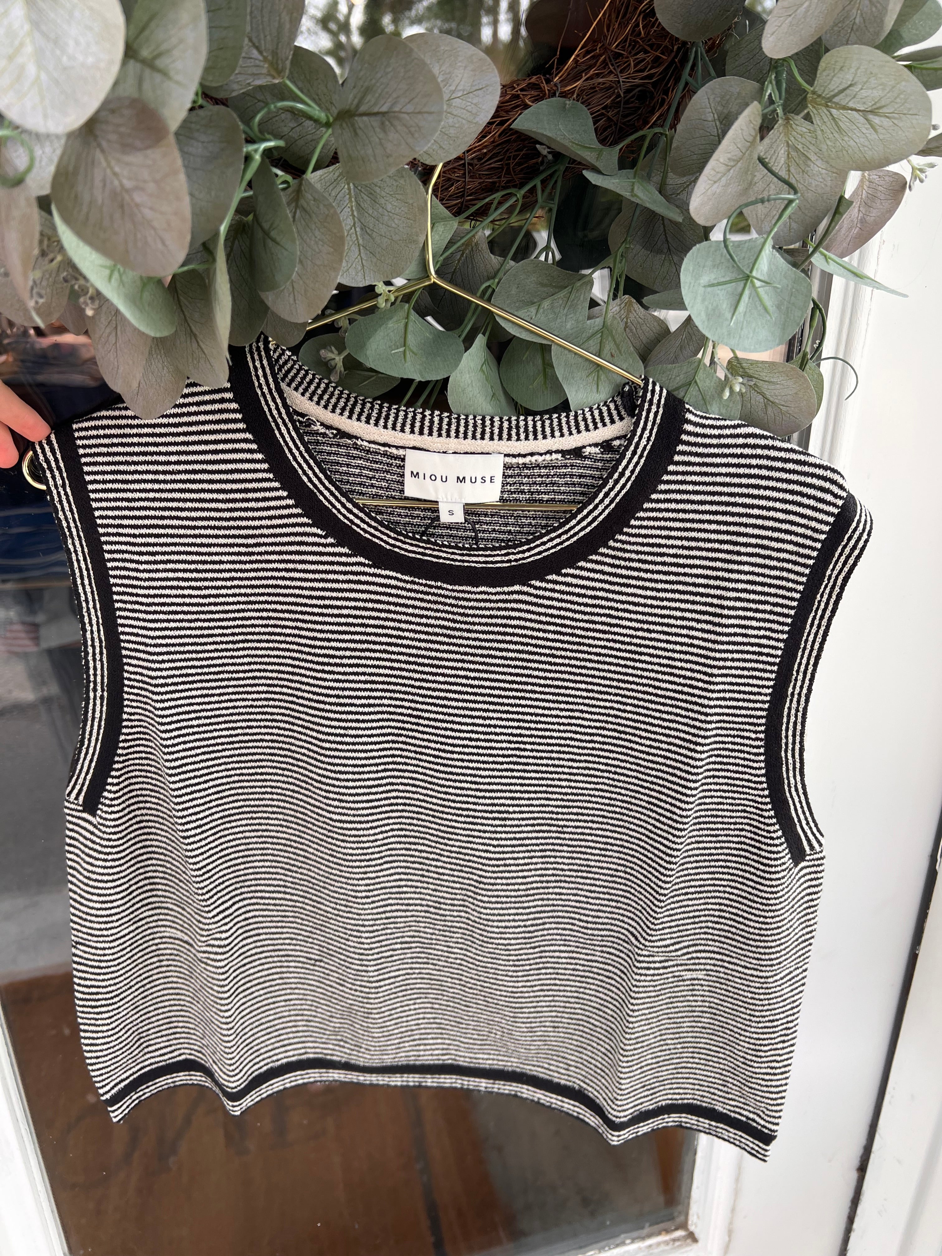 Pinstripe Sleeveless Top