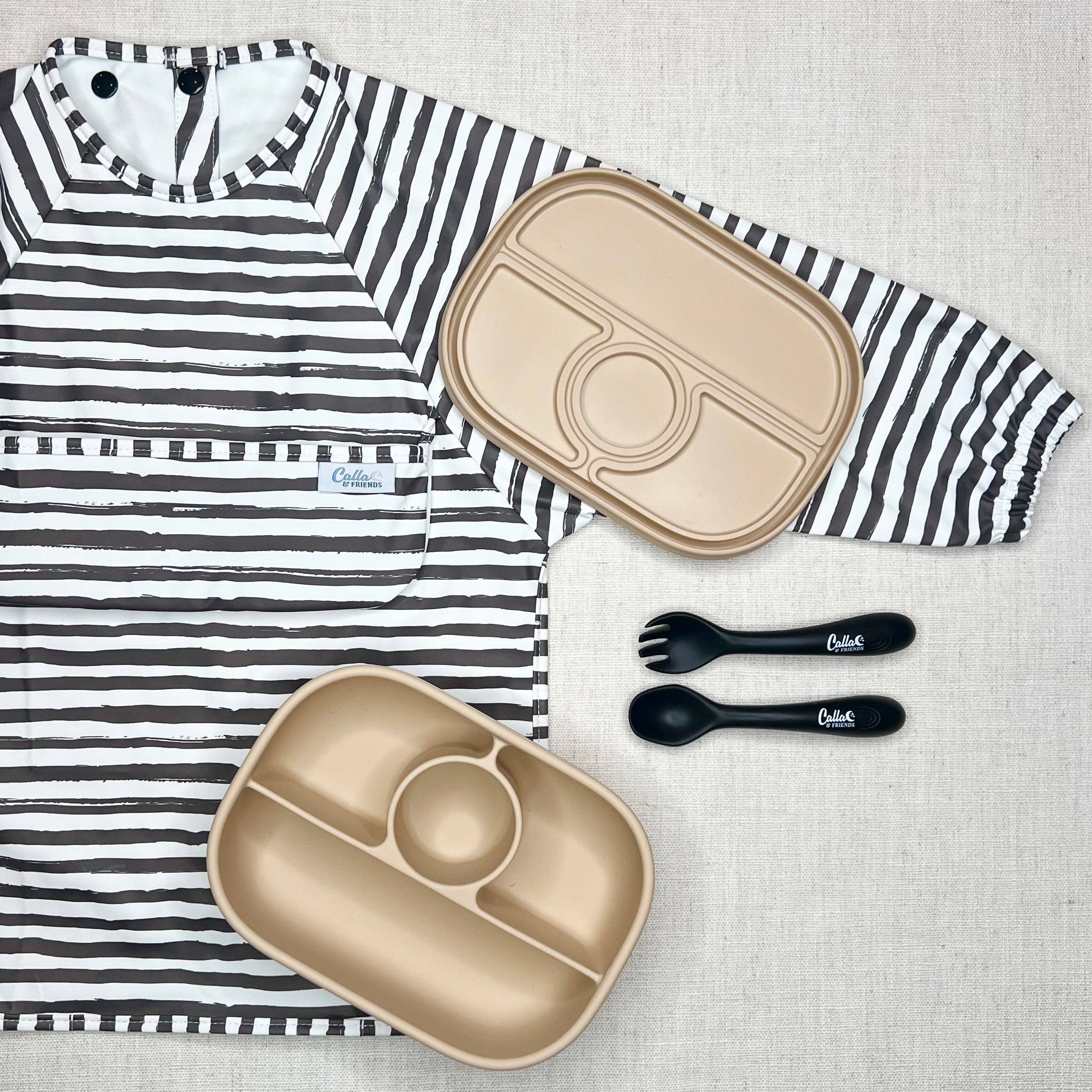 Calla & Friends | The Grayson Long Sleeve Bib - Brush Stripes