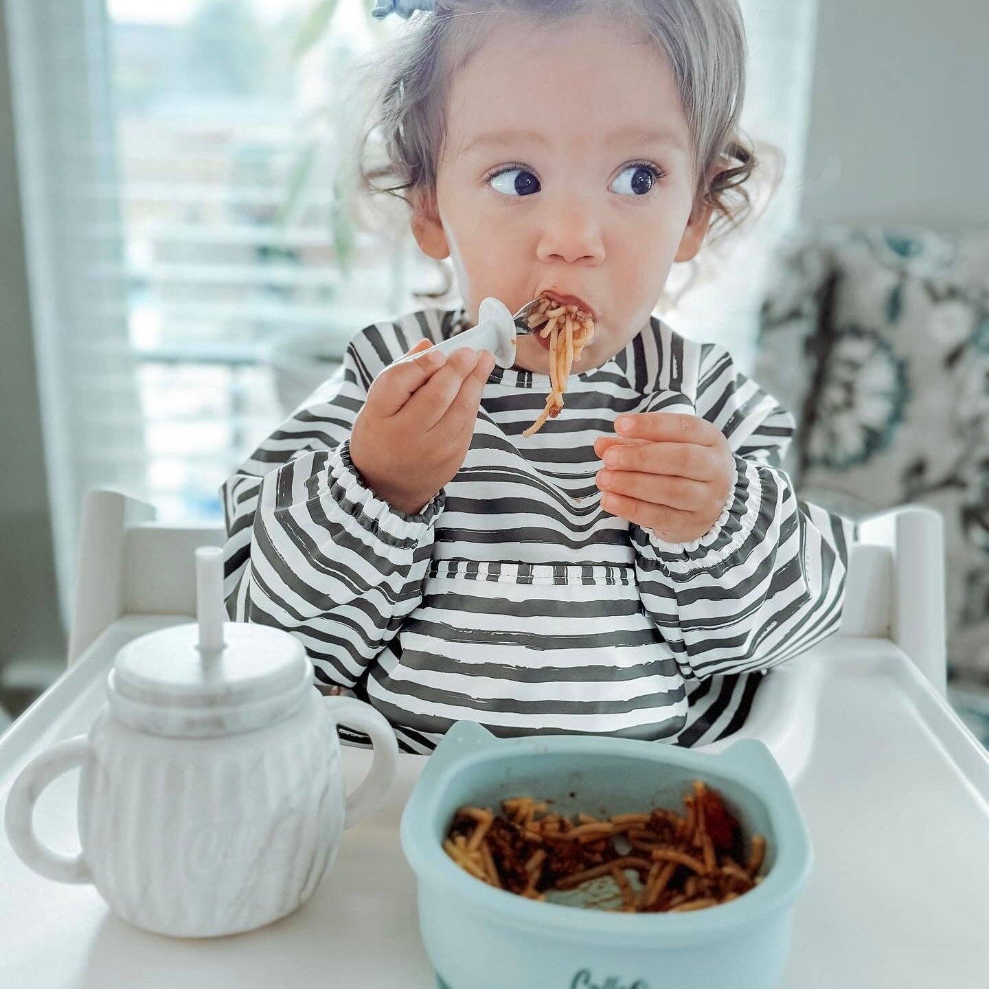 Calla & Friends | The Grayson Long Sleeve Bib - Brush Stripes