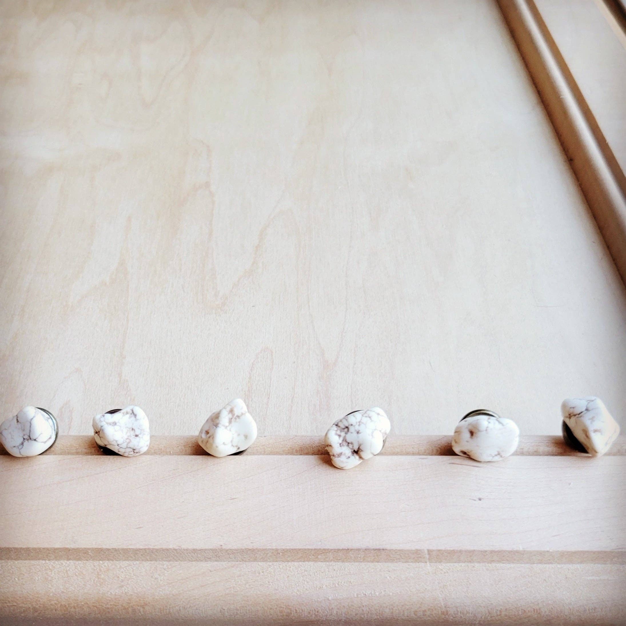 White Turquoise Stud Earrings