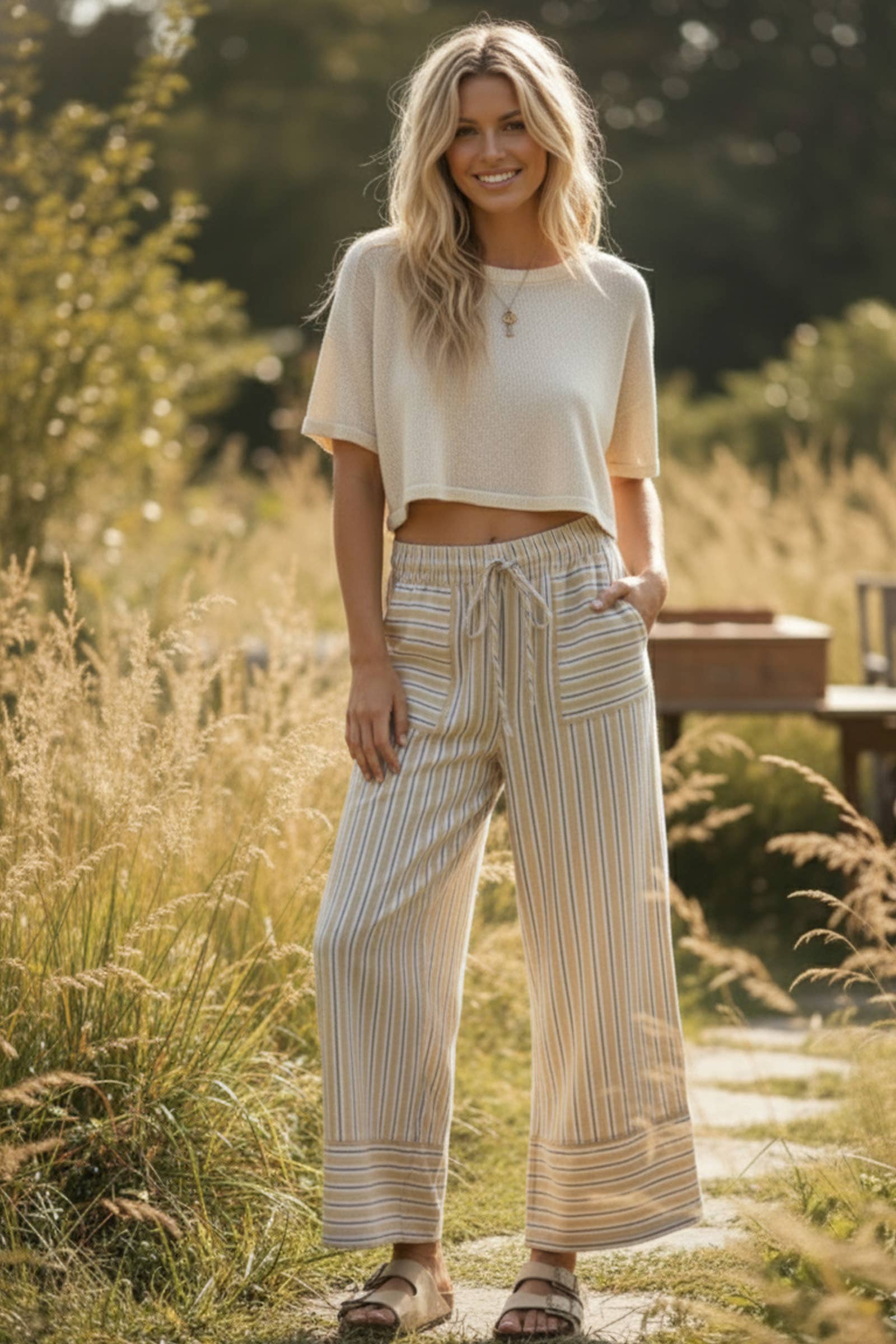 Striped Wide Leg Pants