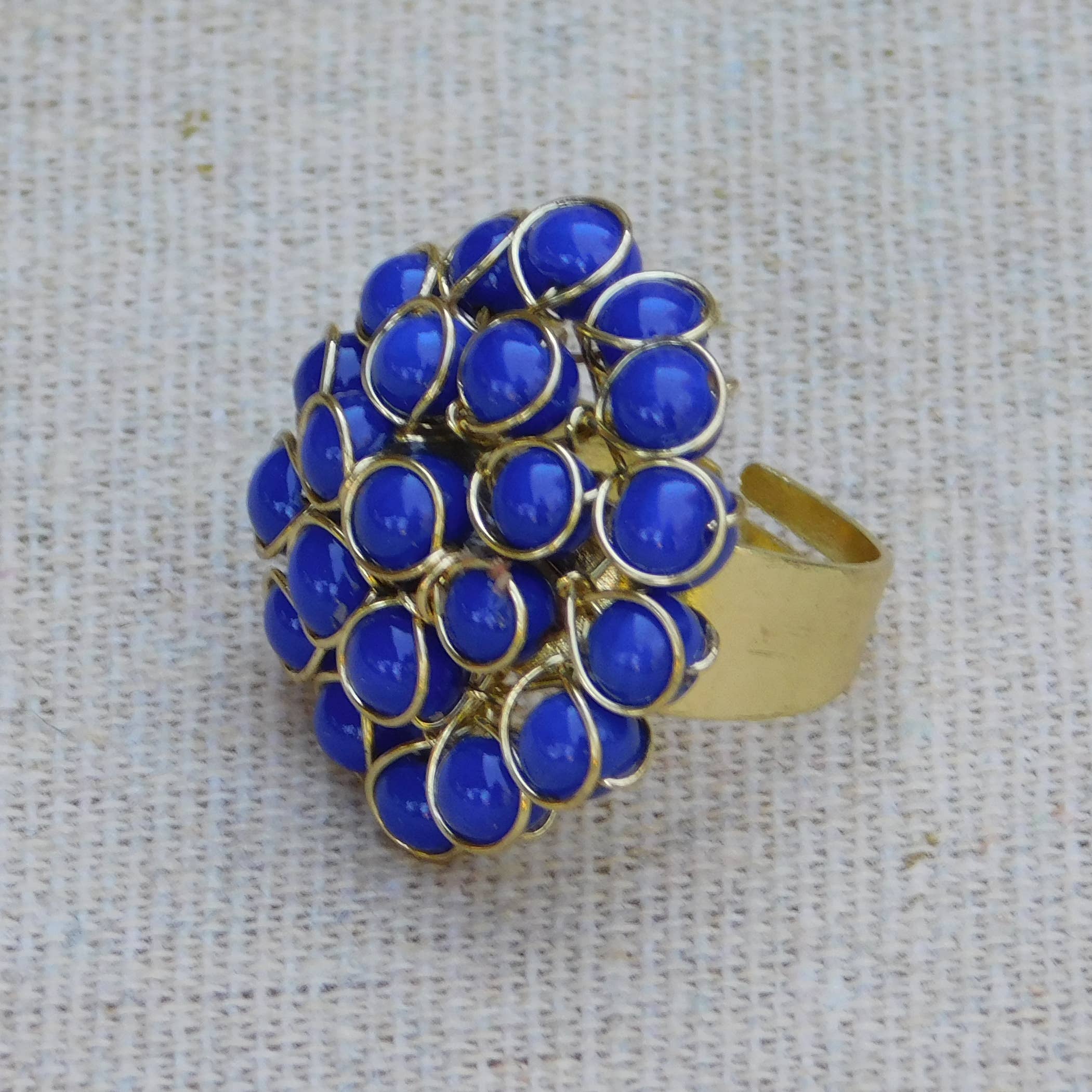 Beaded Dahlia Ring