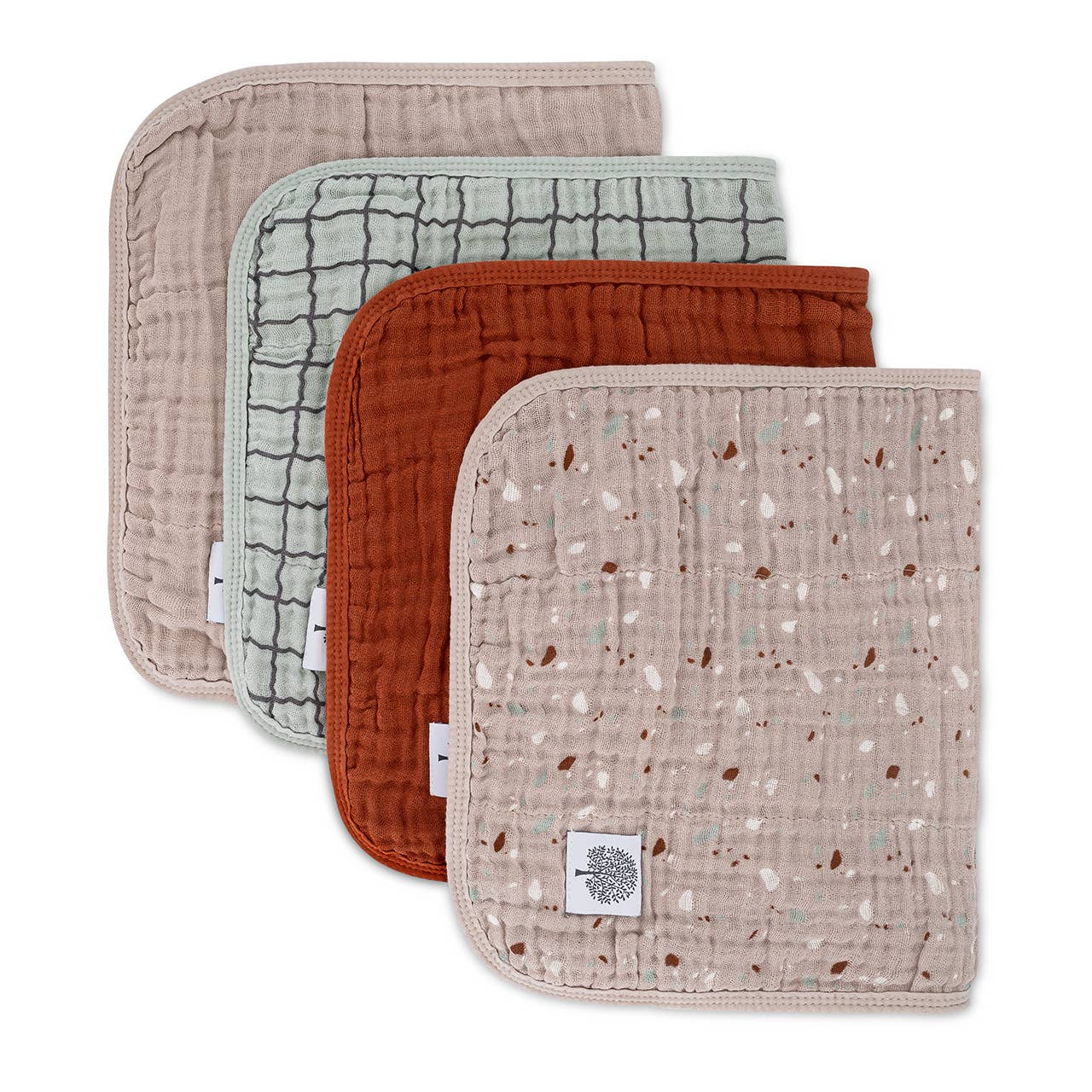 Parker Baby | Pebble Set - Muslin Burp Cloths (4 Pack)