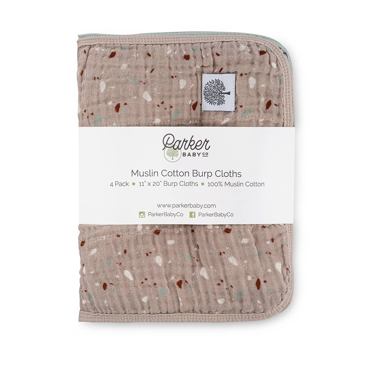 Parker Baby | Pebble Set - Muslin Burp Cloths (4 Pack)