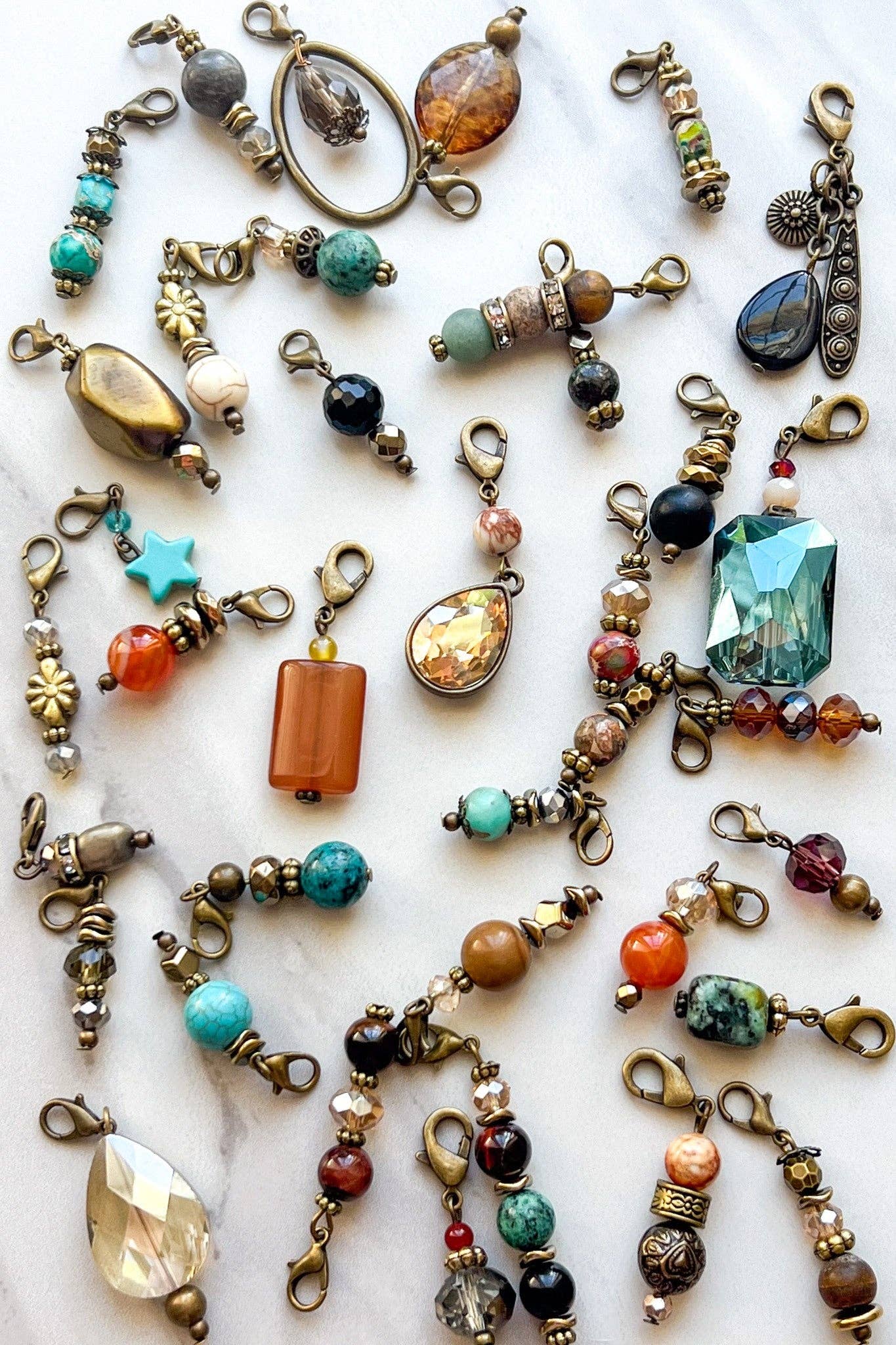 Bronze Stone Charms