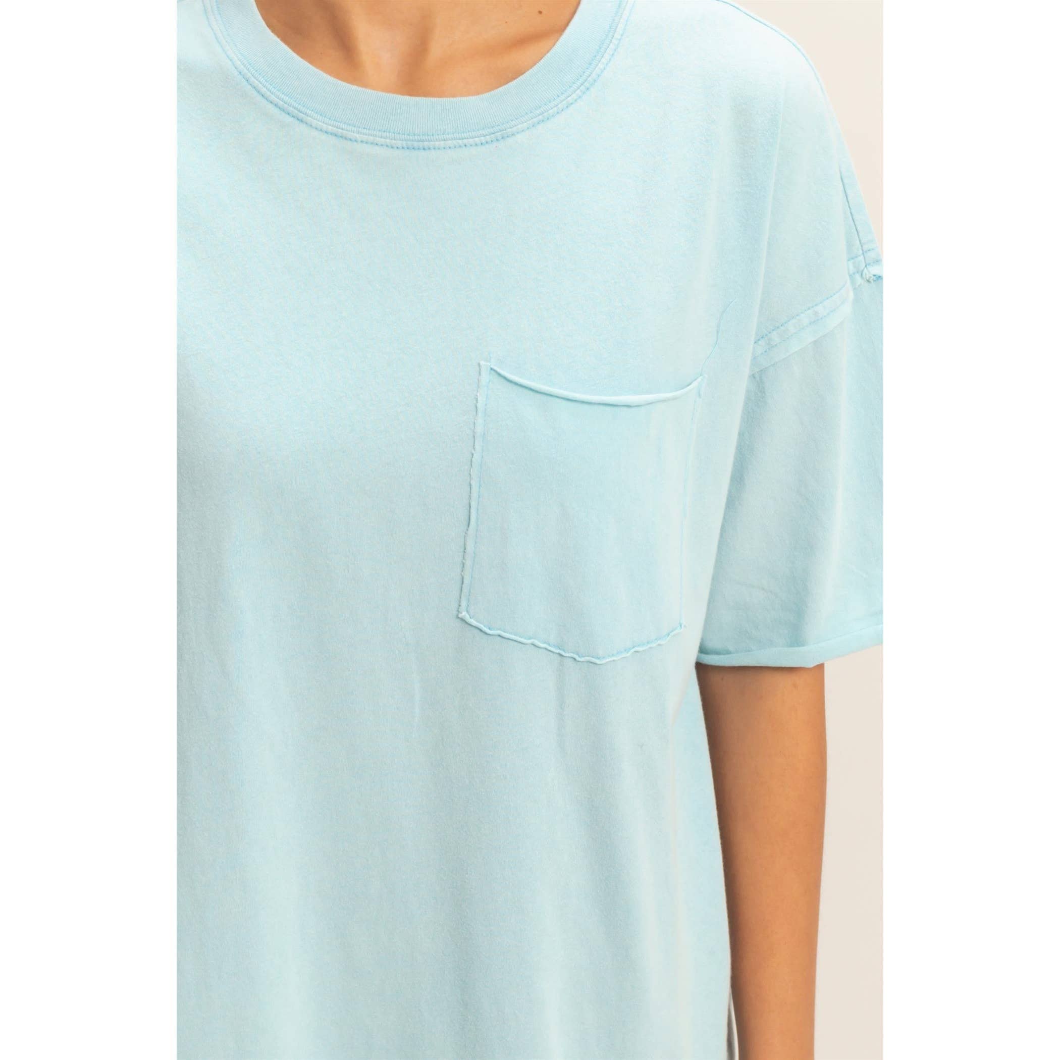 Washed Pocket Crew Neck