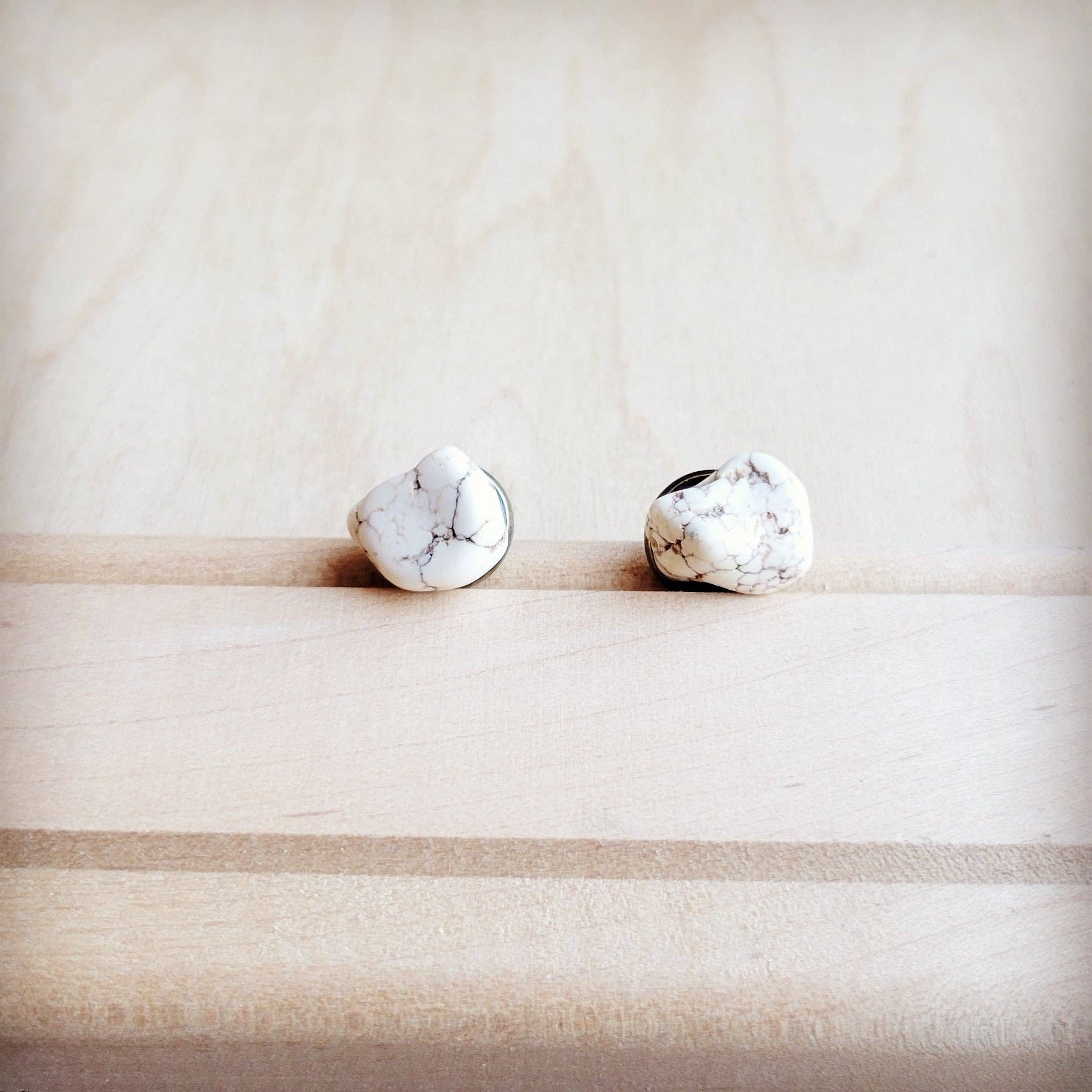 White Turquoise Stud Earrings
