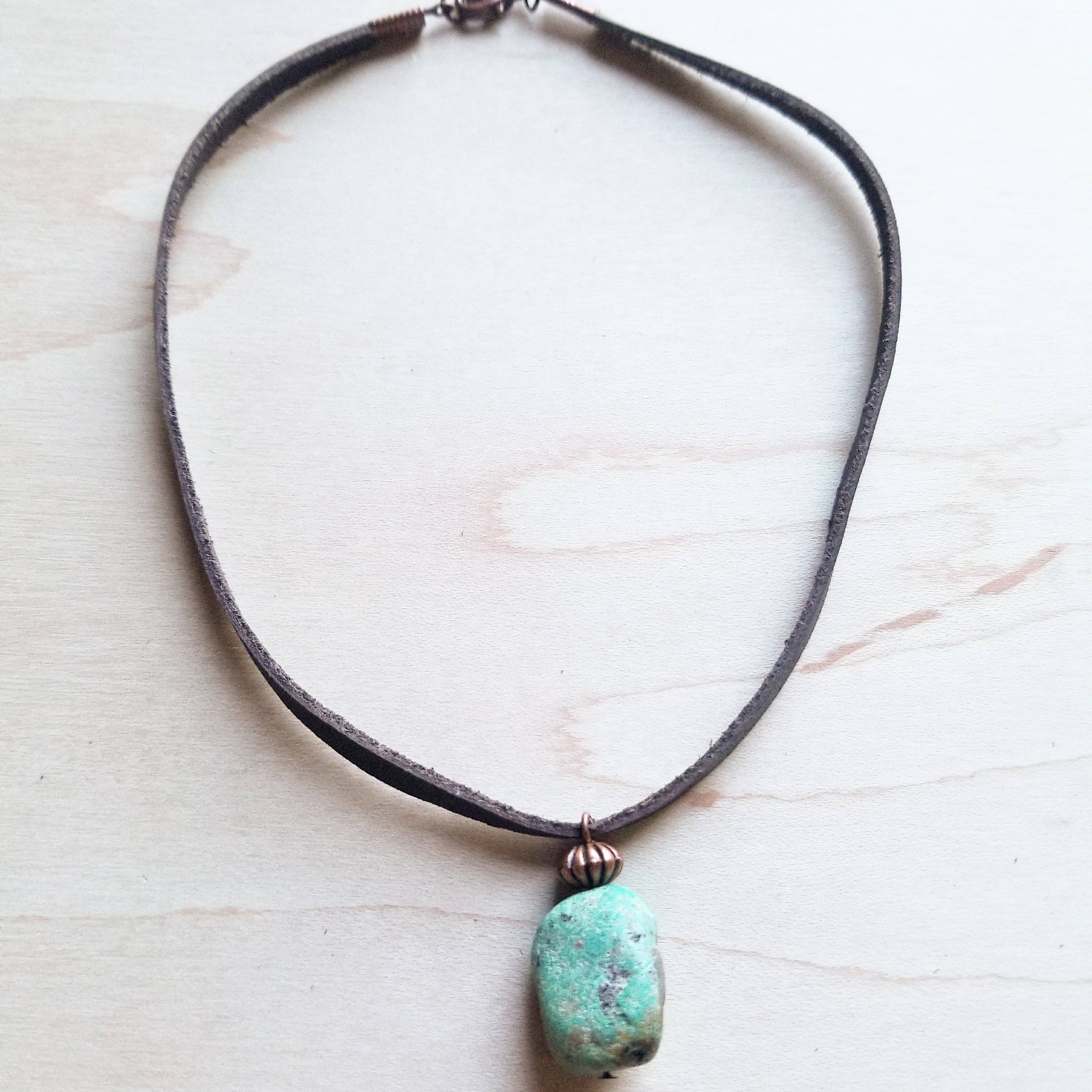 Leather Choker with Turquoise