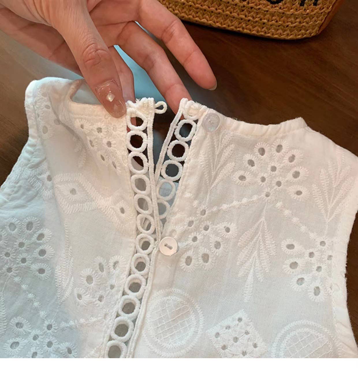 Eyelet Embroidery Shorts Set