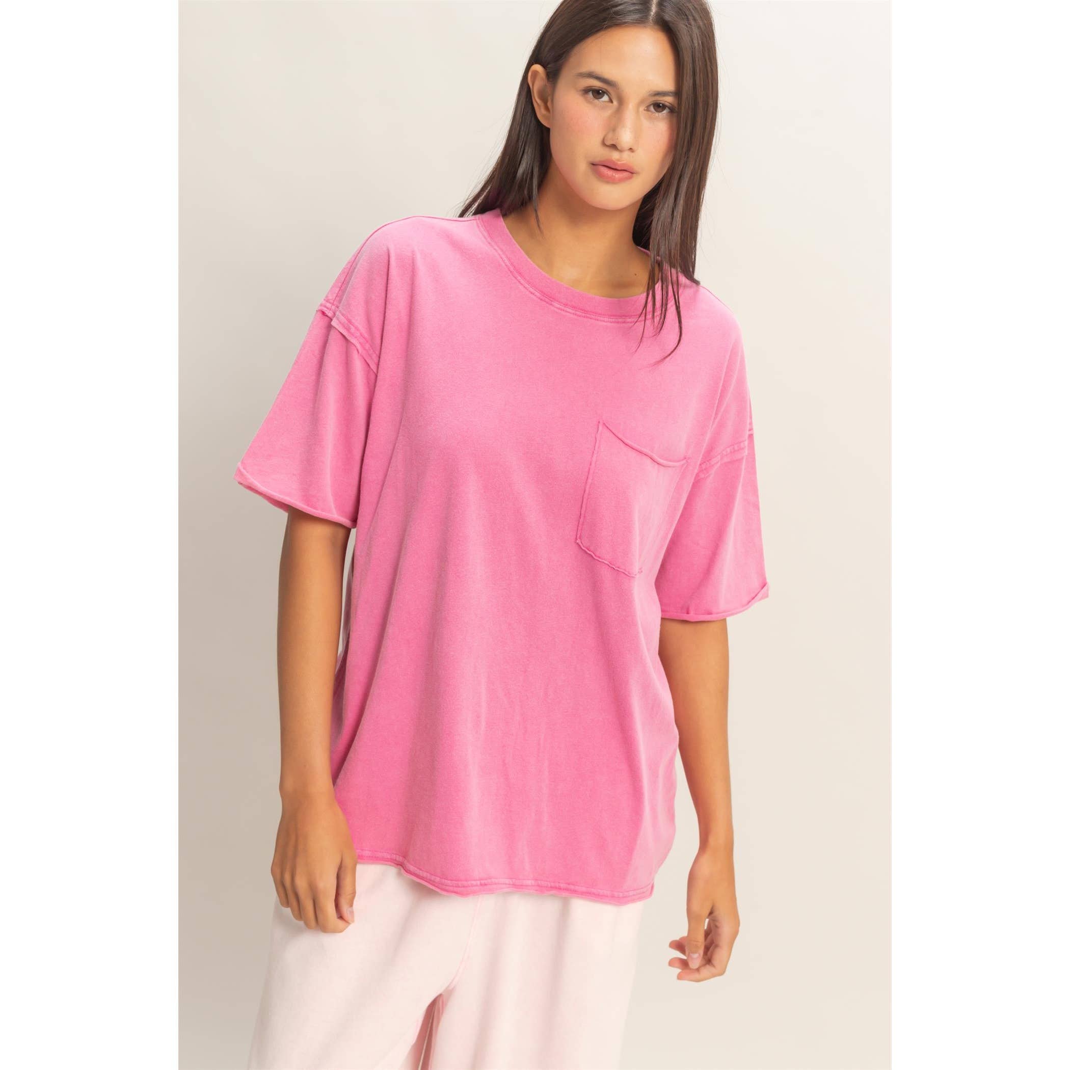 Washed Pocket Crew Neck