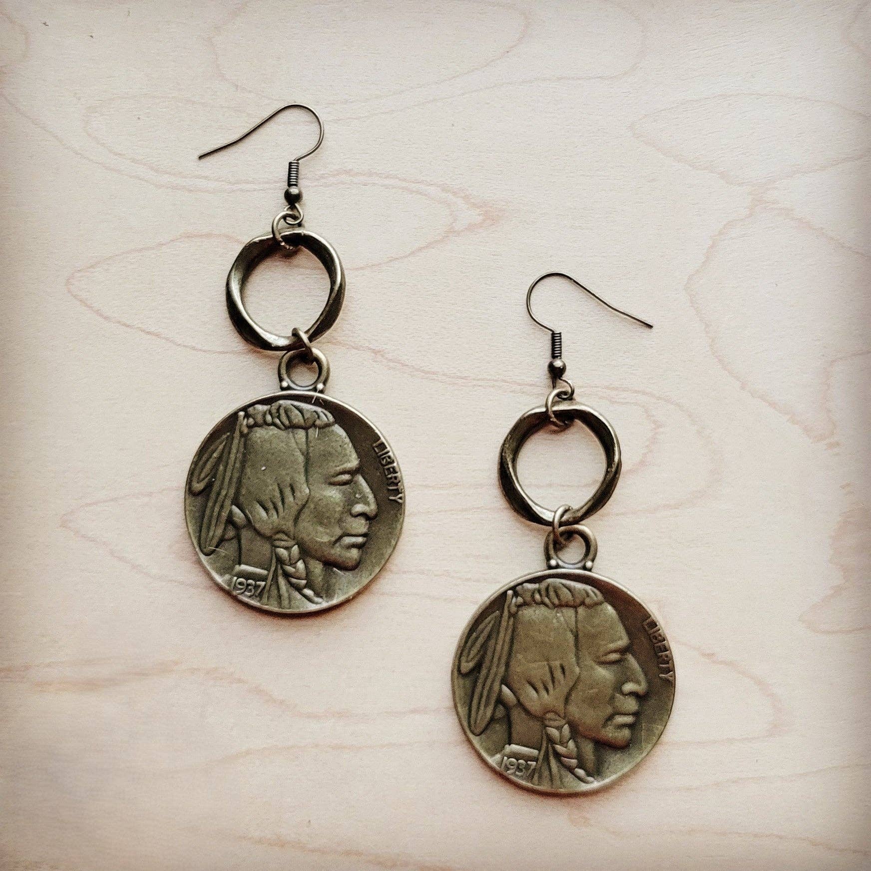 Indian Buffalo Head Earring