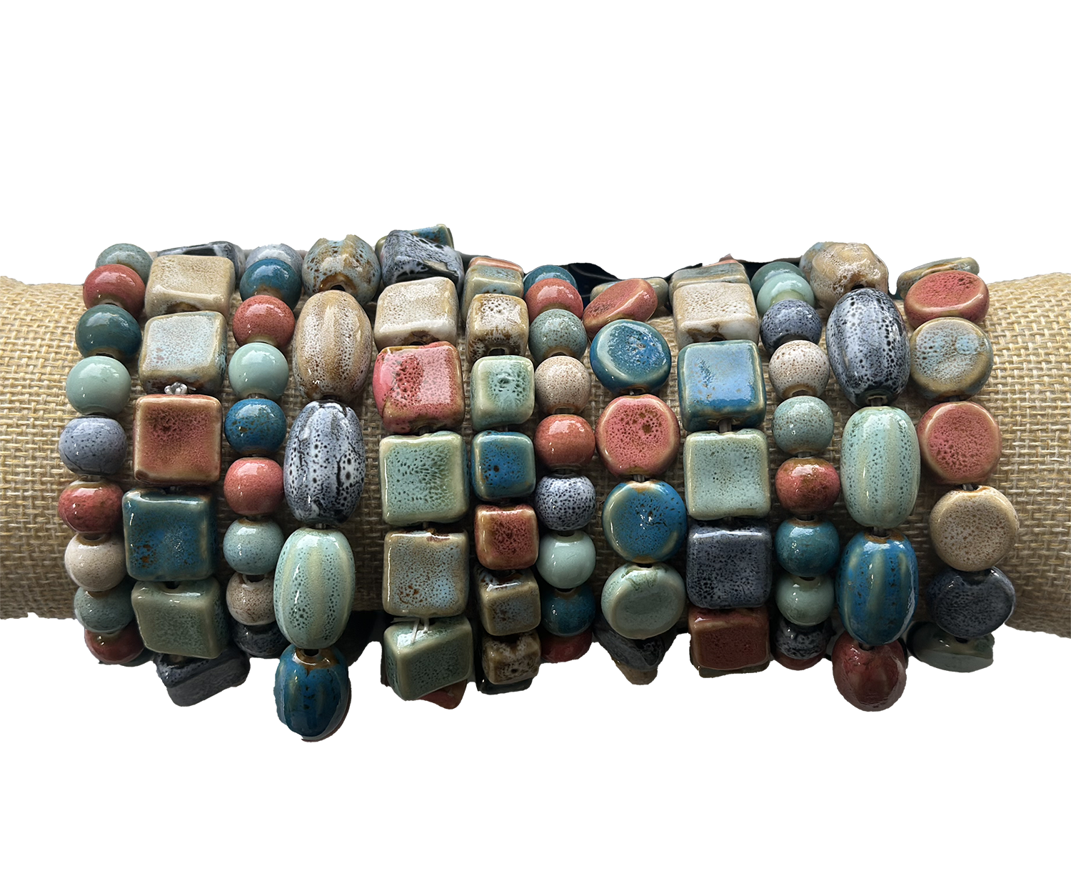 Beach Day Multi-Color Clay Bead Stretch Bracelet