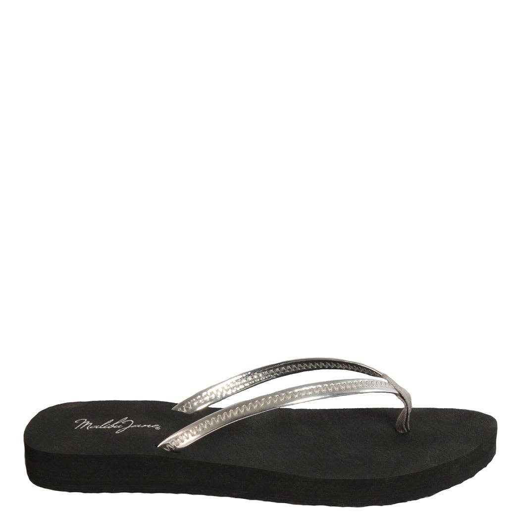 Pasadena Black Silver Flip Flops