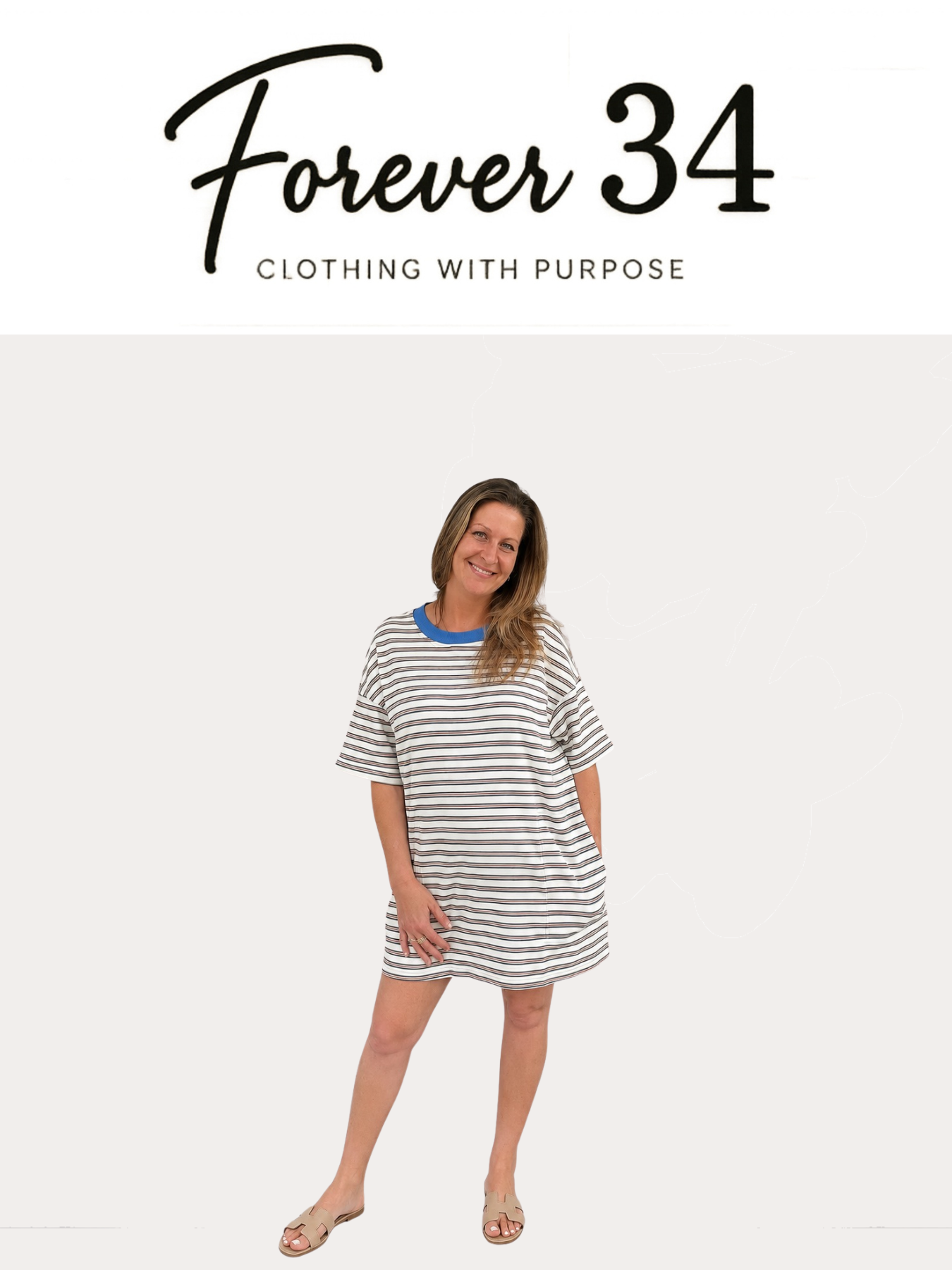 Stripe Knit Pullover Dress