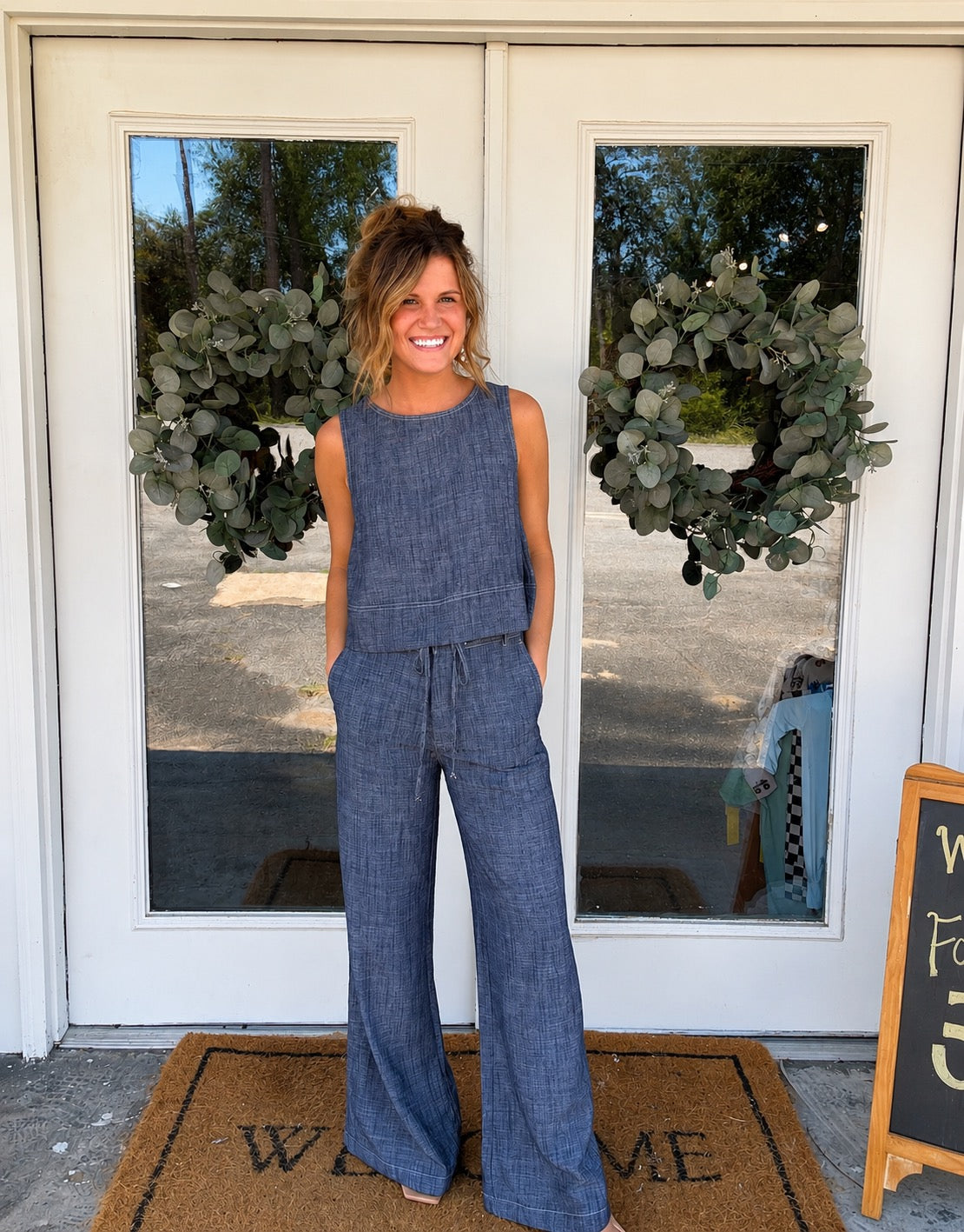 Denim Two-Piece Set