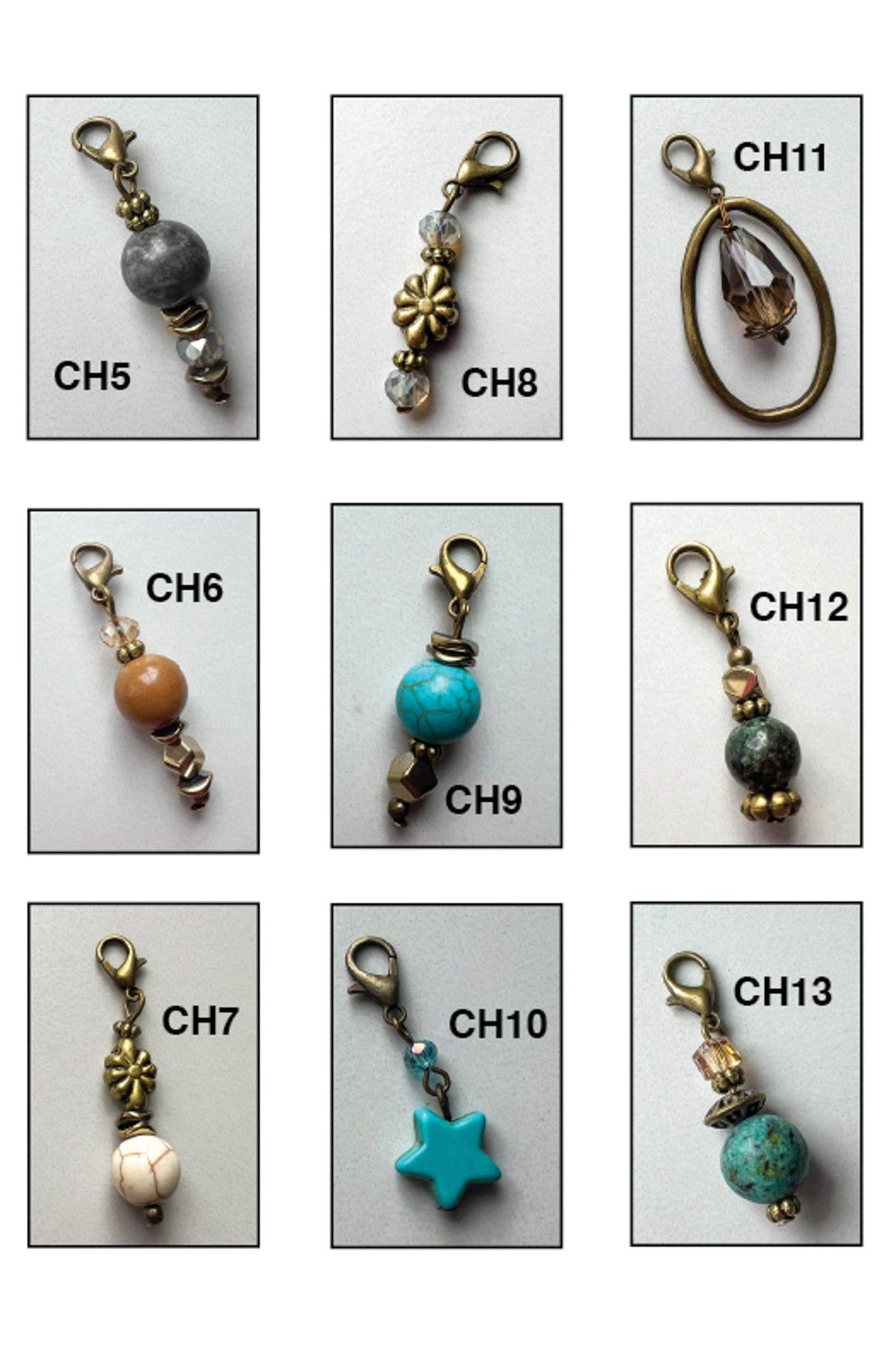 Bronze Stone Charms