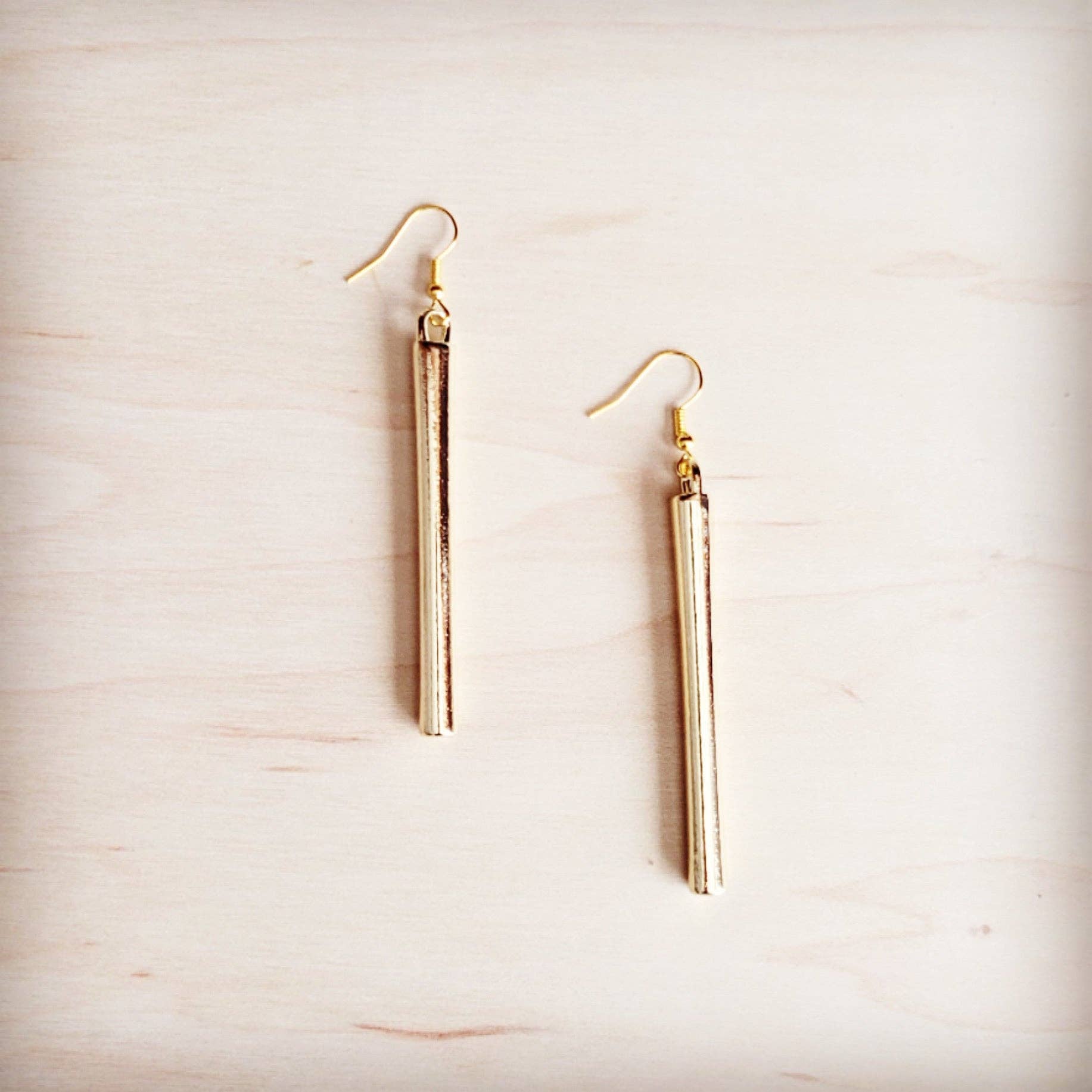 Gold Bar Dangle Earrings