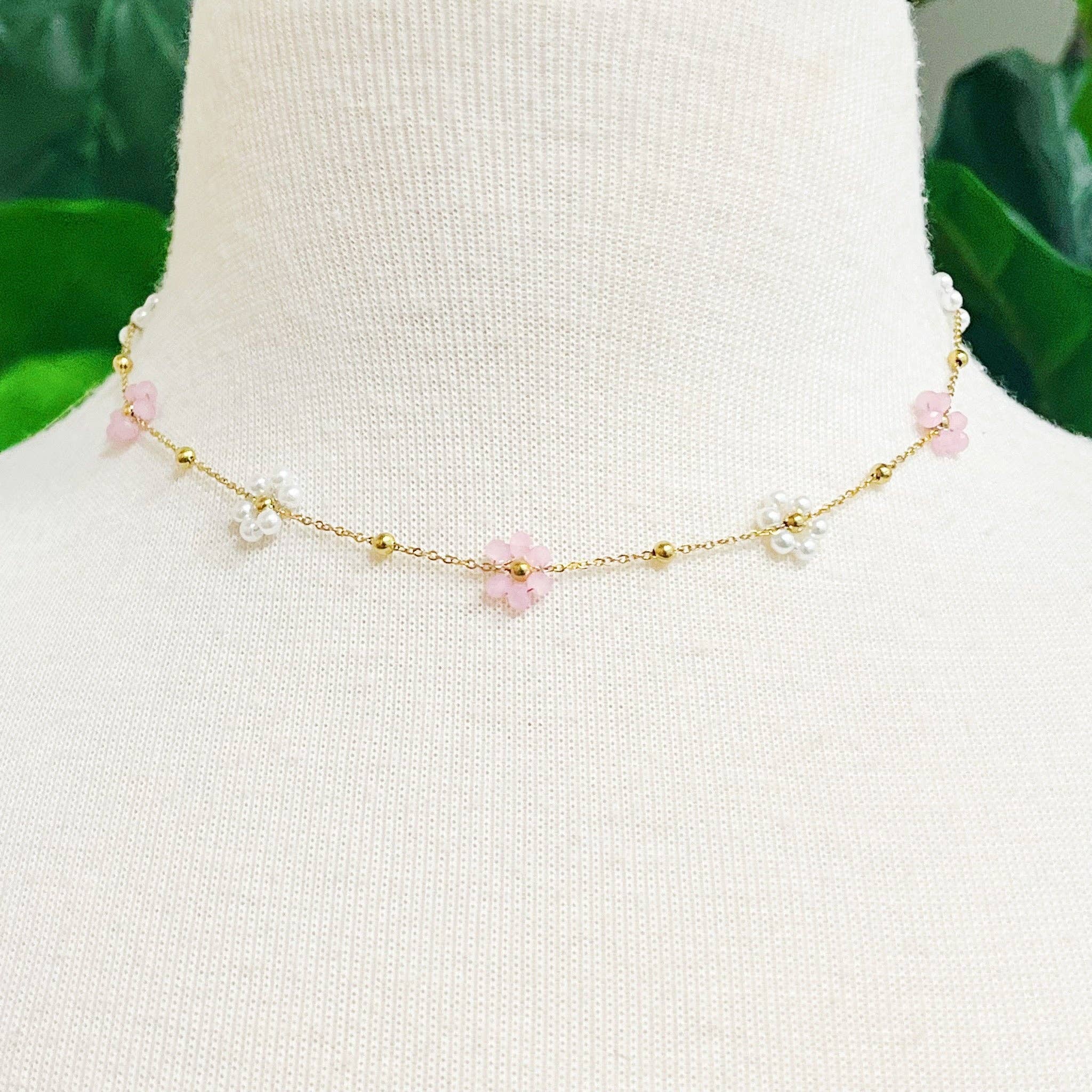 Pearl And Glass Bead Necklace