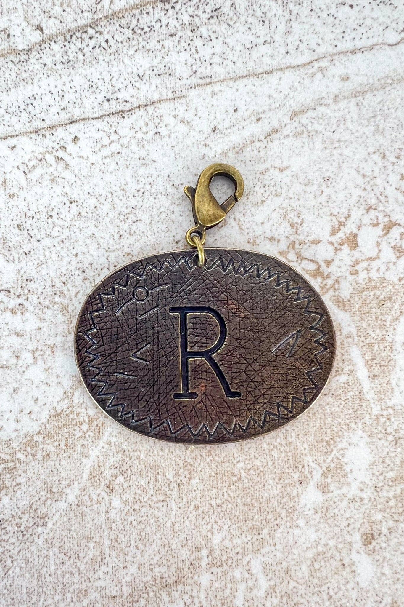 Bronze Oval Letter Charms