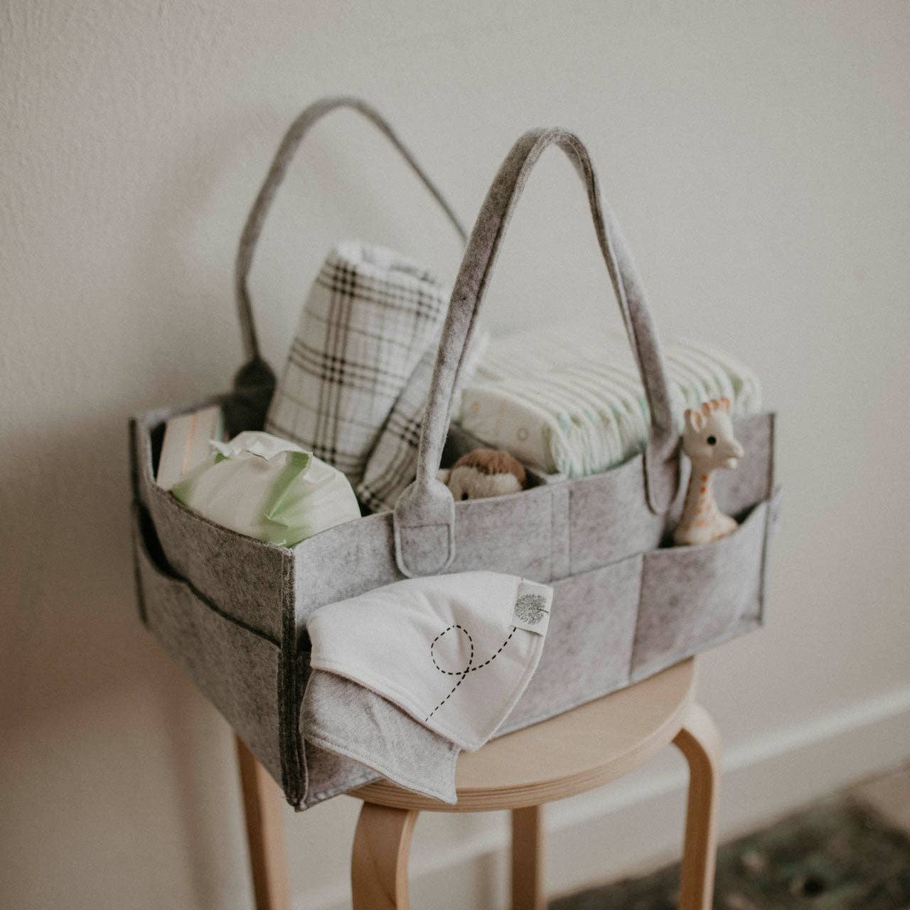 Parker Baby |
Small Diaper Caddy in White