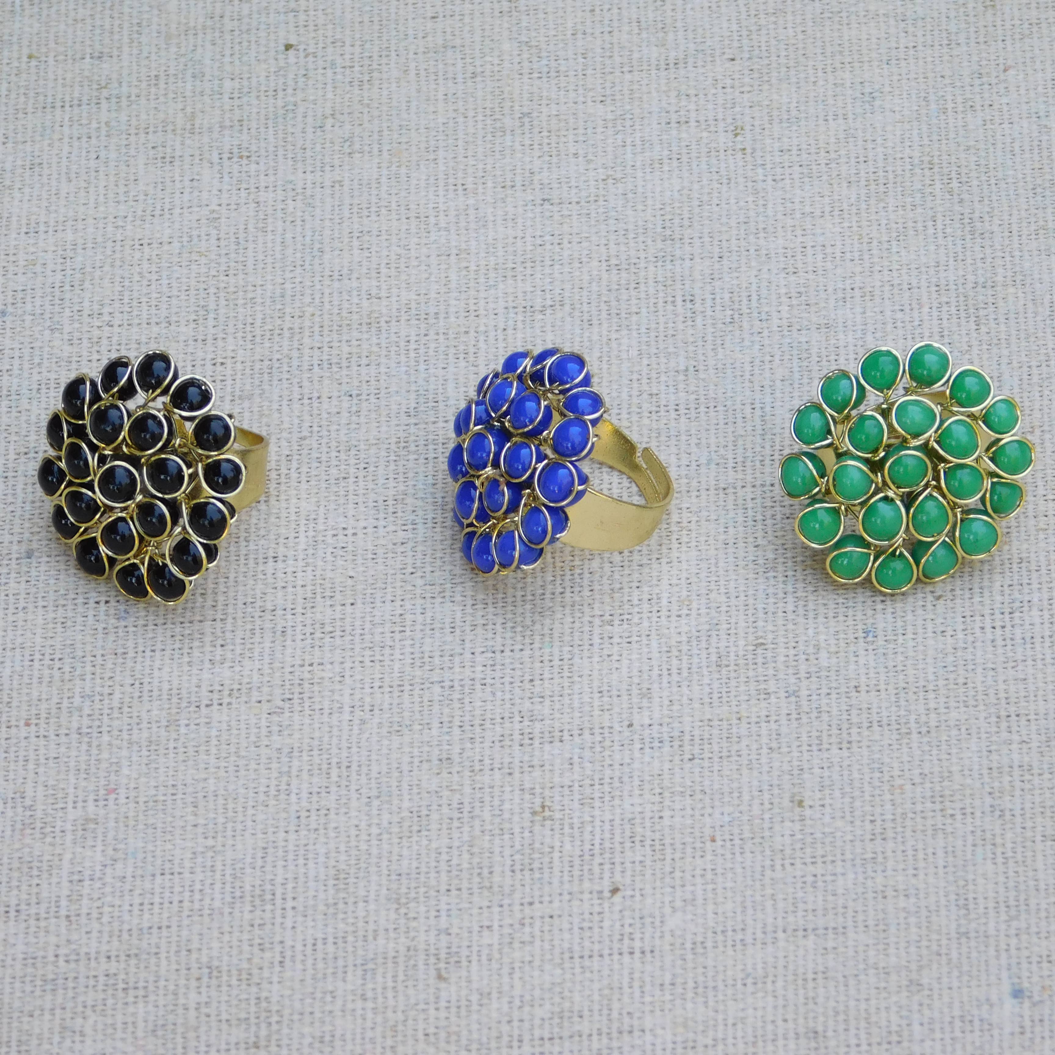 Beaded Dahlia Ring
