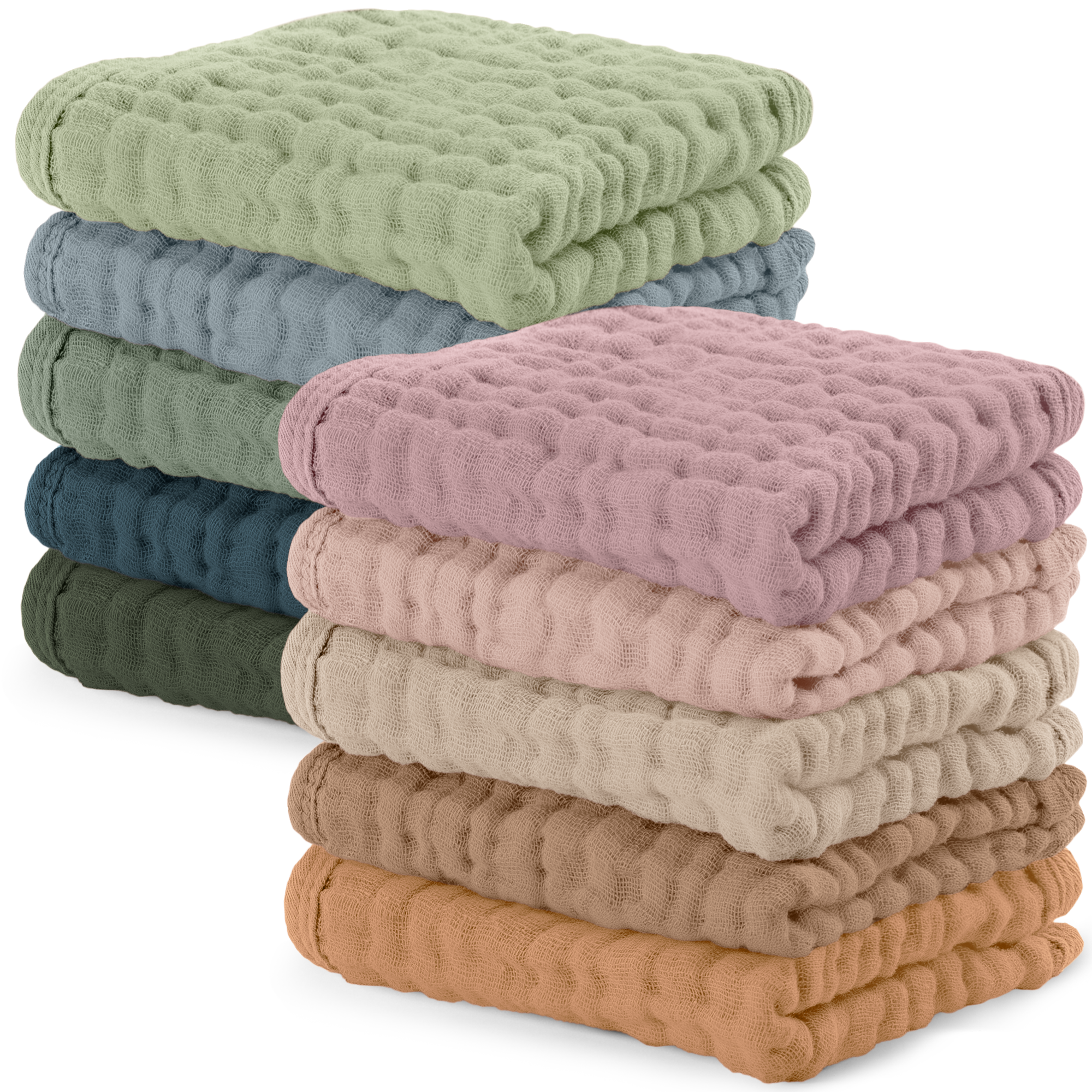 Comfycubs |
Muslin Baby Washcloths, Soft 10"x10" ( 6 Pack)