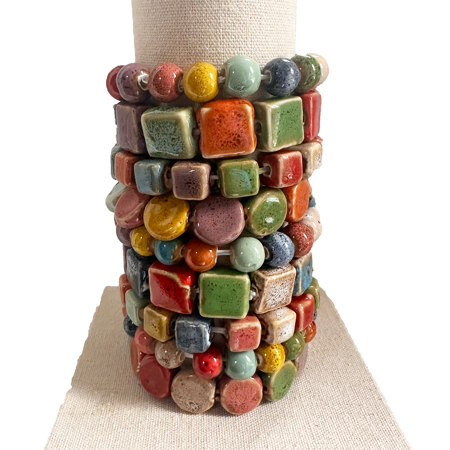 Multi-Color Clay Beaded Stretch Bracelets