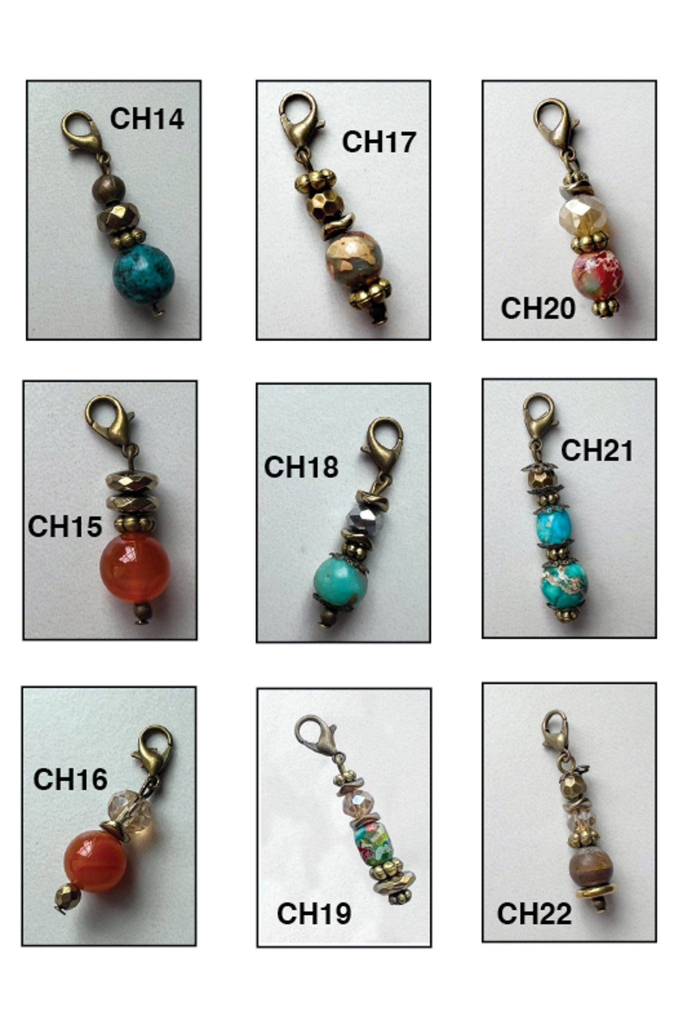 Bronze Stone Charms