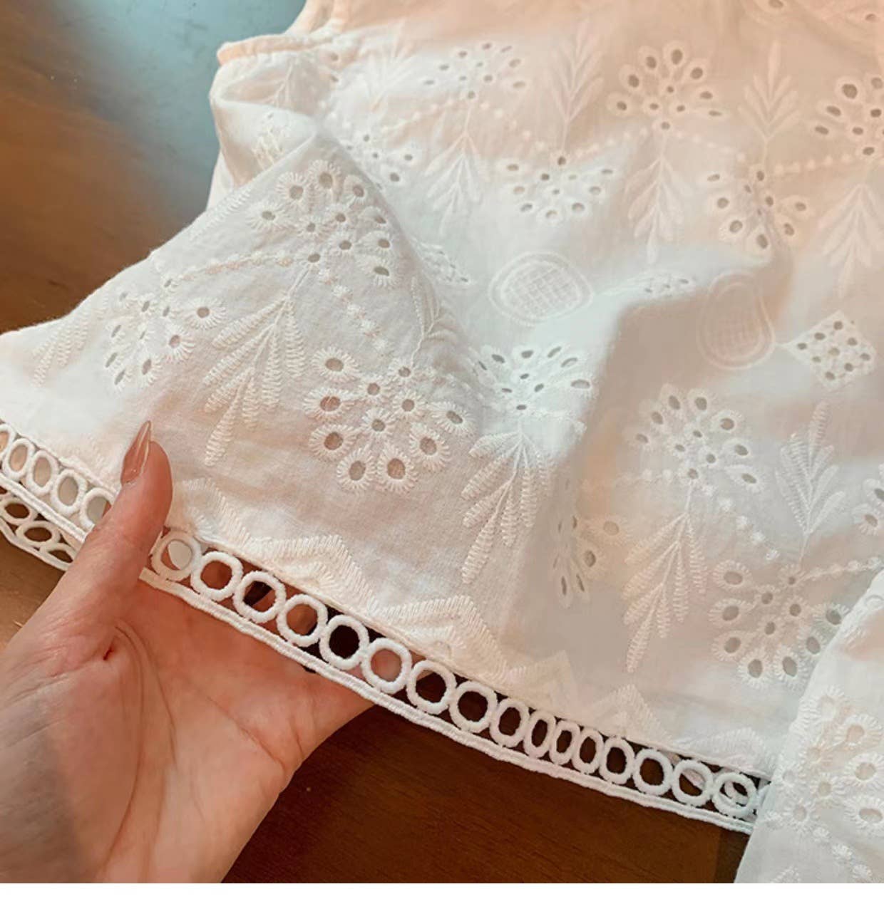Eyelet Embroidery Shorts Set