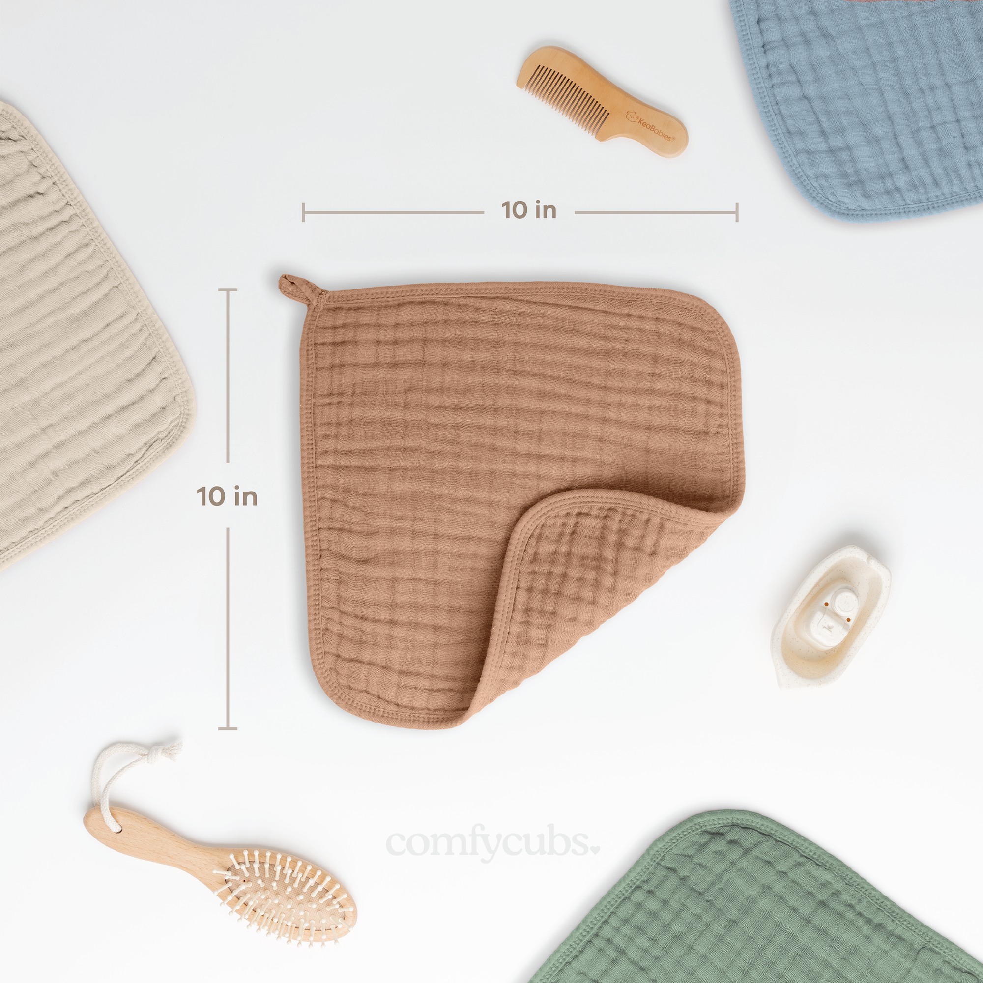Comfycubs |
Muslin Baby Washcloths, Soft 10"x10" ( 6 Pack)