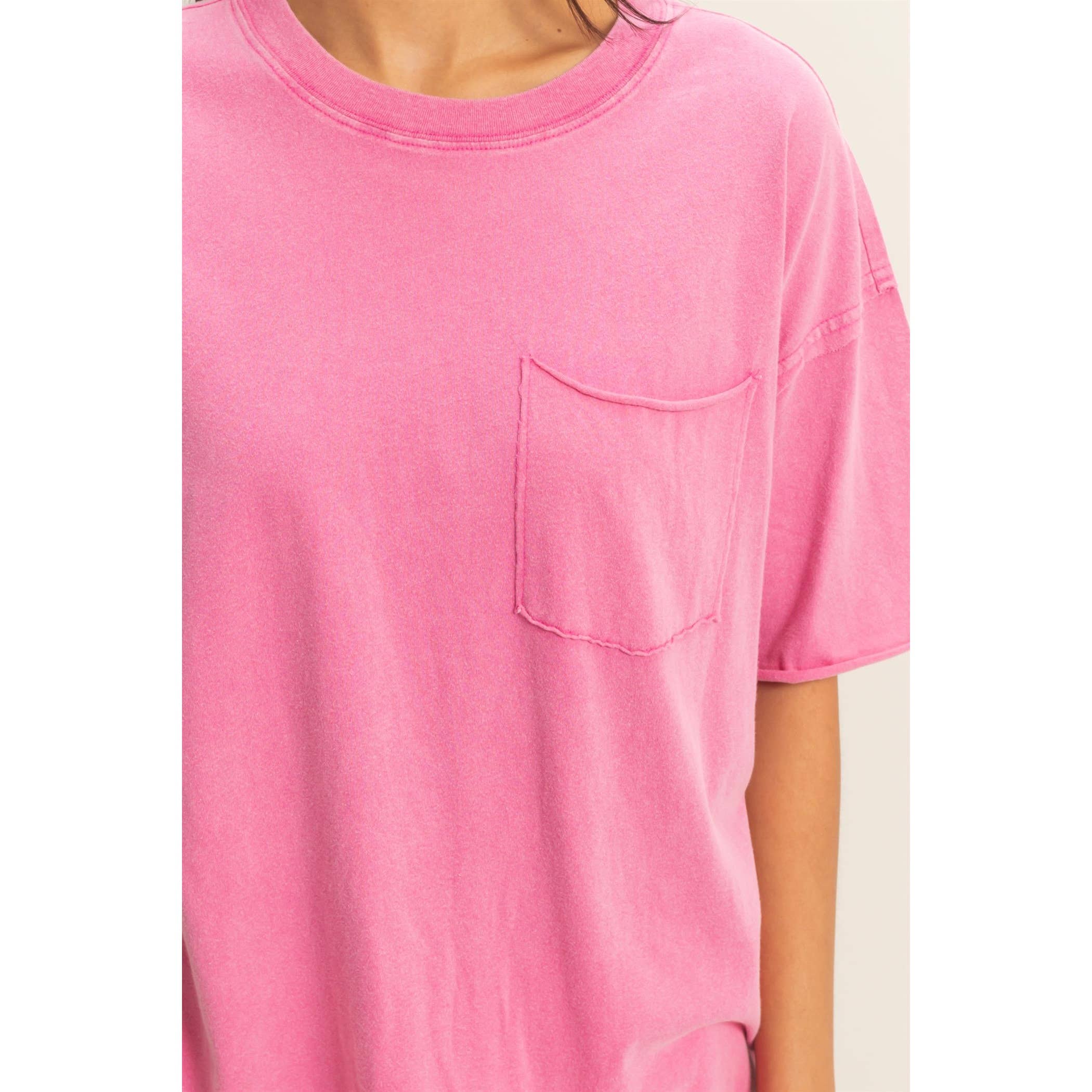 Washed Pocket Crew Neck