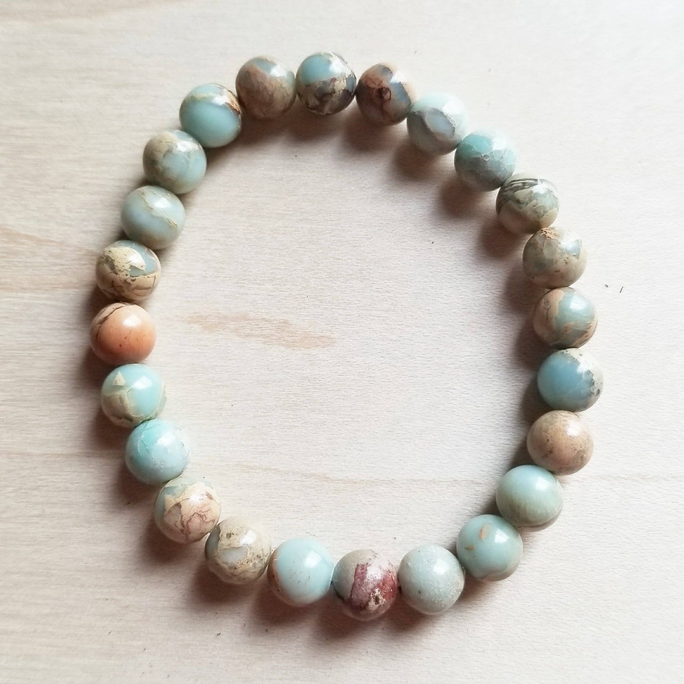 Stretch Beaded Bracelet | Aqua Terra Jasper