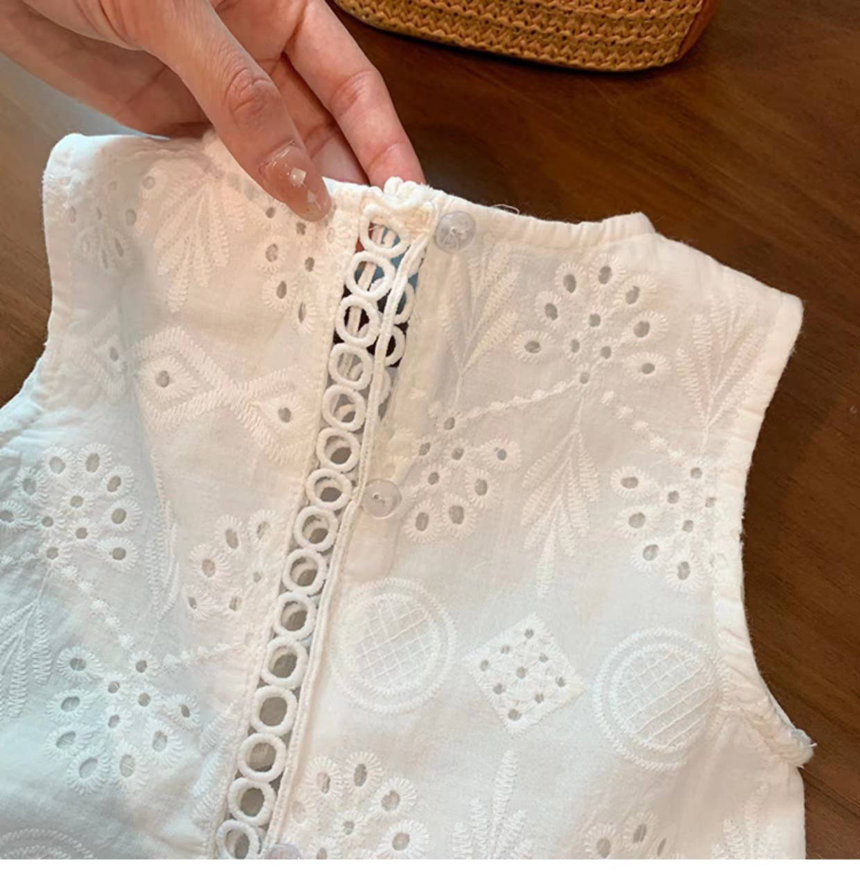 Eyelet Embroidery Shorts Set