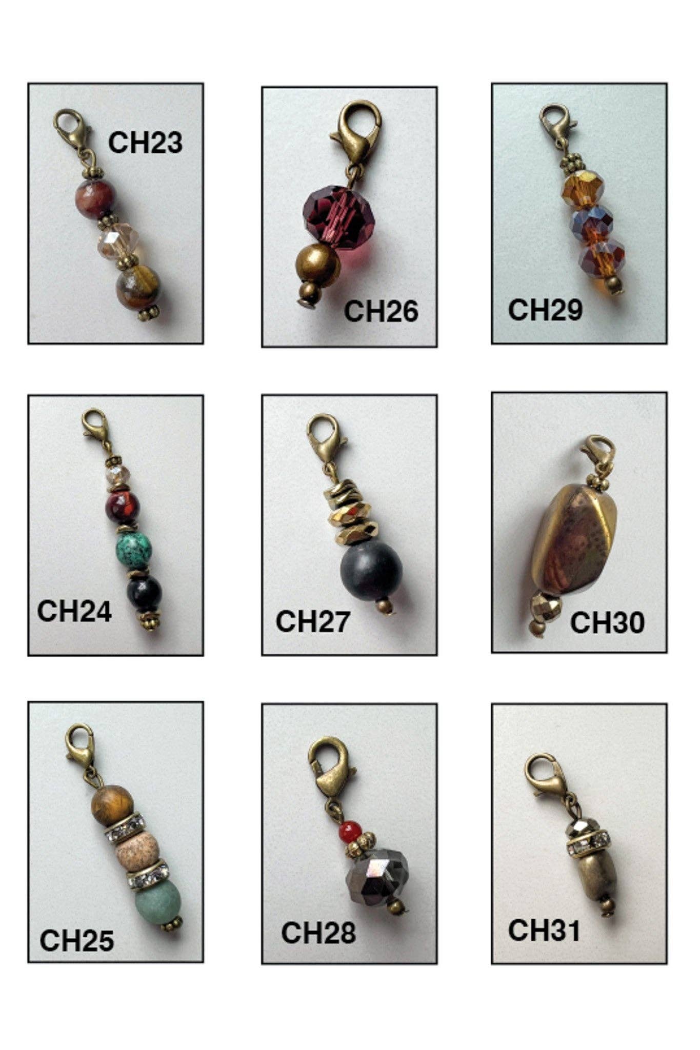 Bronze Stone Charms