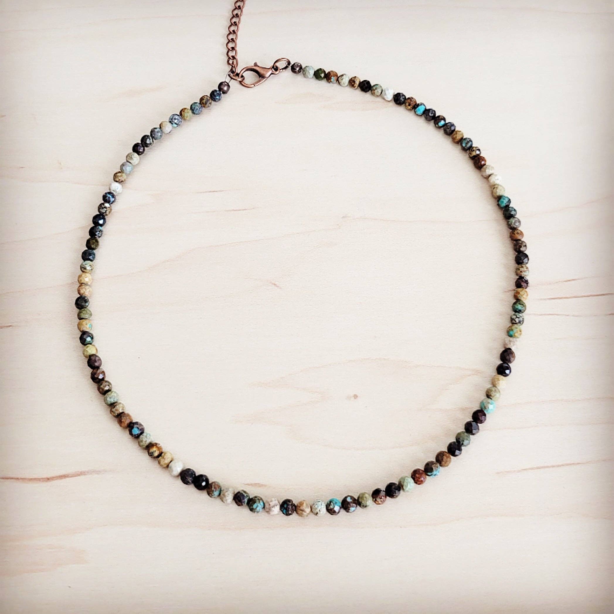Faceted Genuine HuBei Turquoise Beaded Collar Necklace