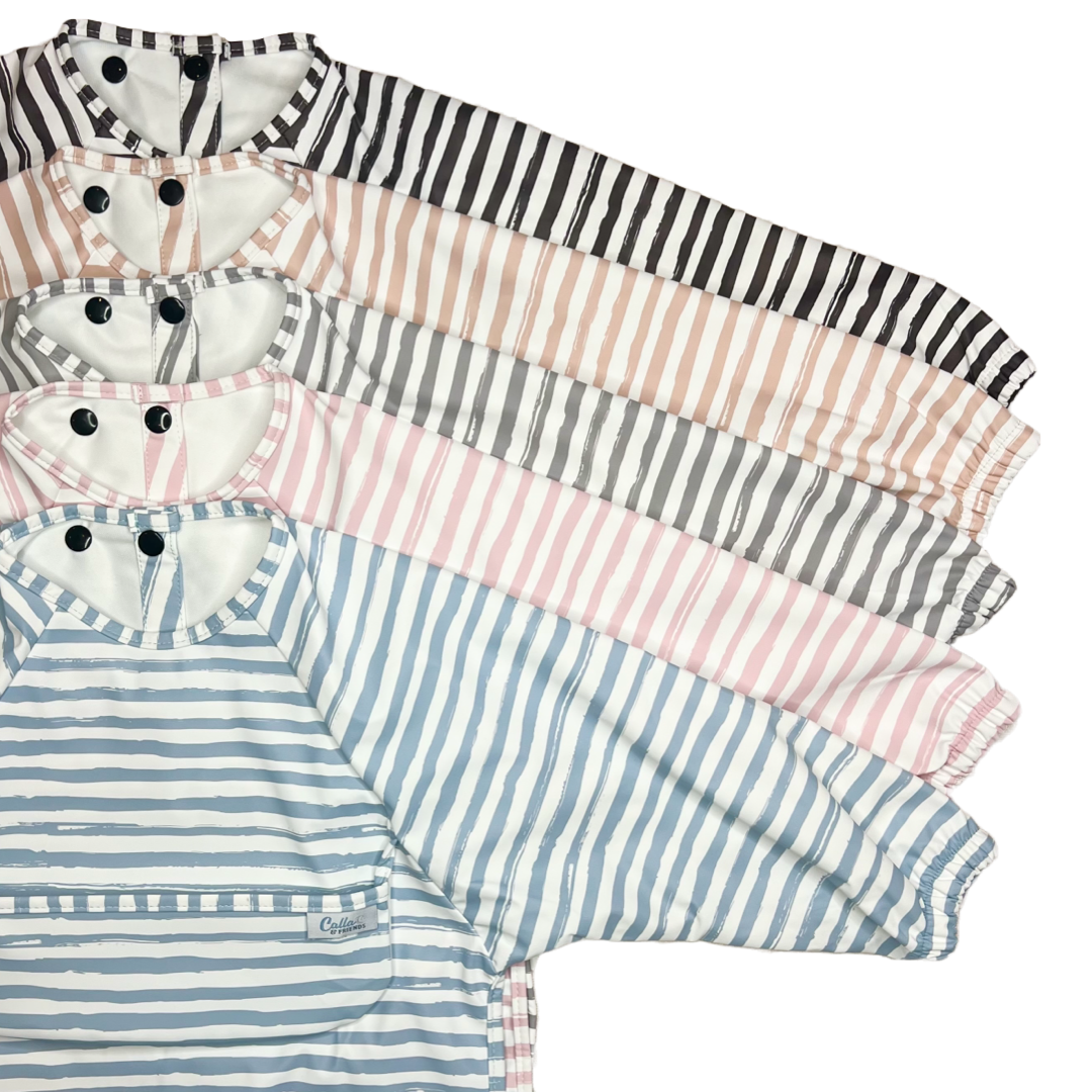 Calla & Friends | The Grayson Long Sleeve Bib - Brush Stripes