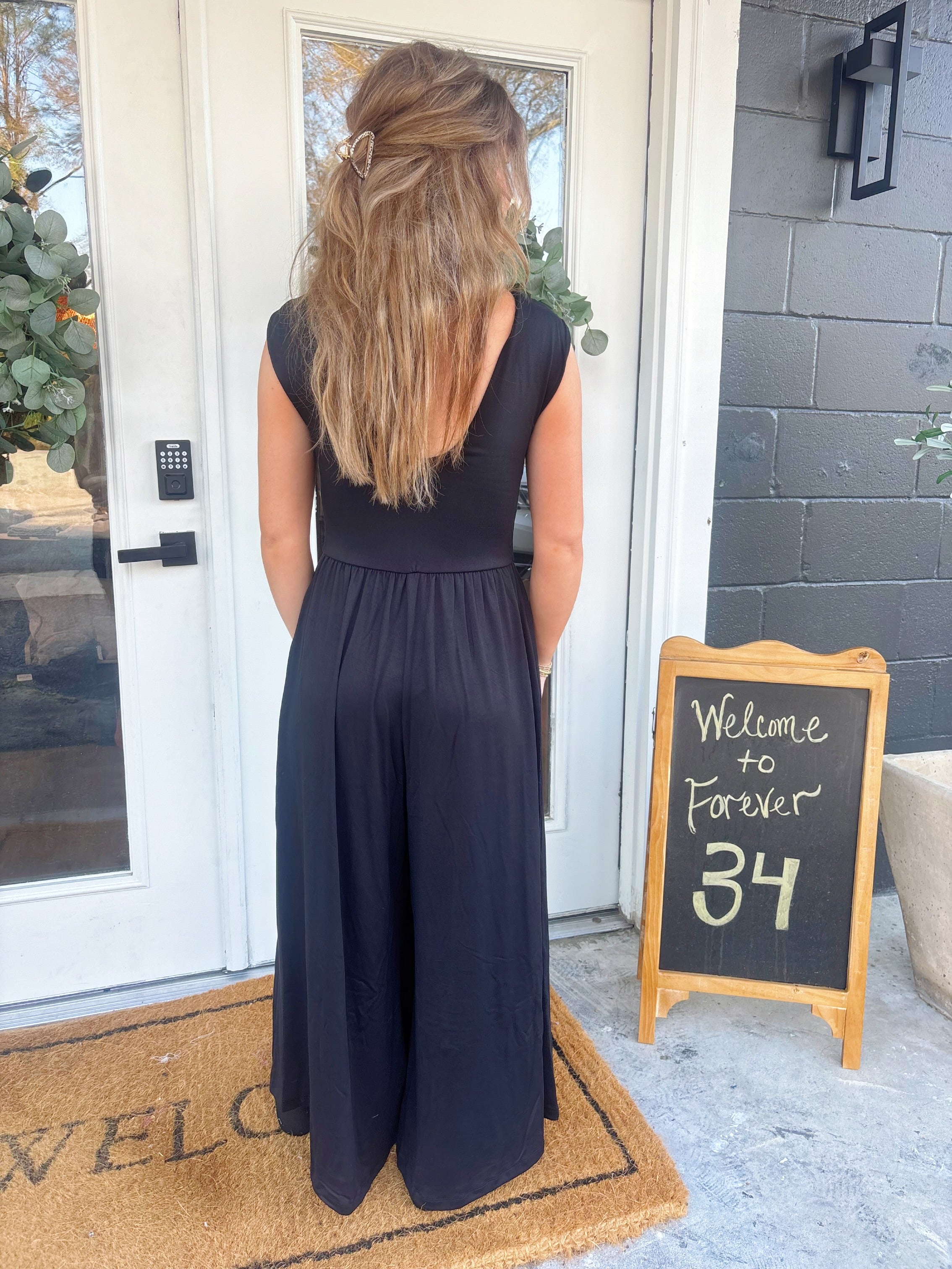 Open Back Wide Leg Jumpsuit