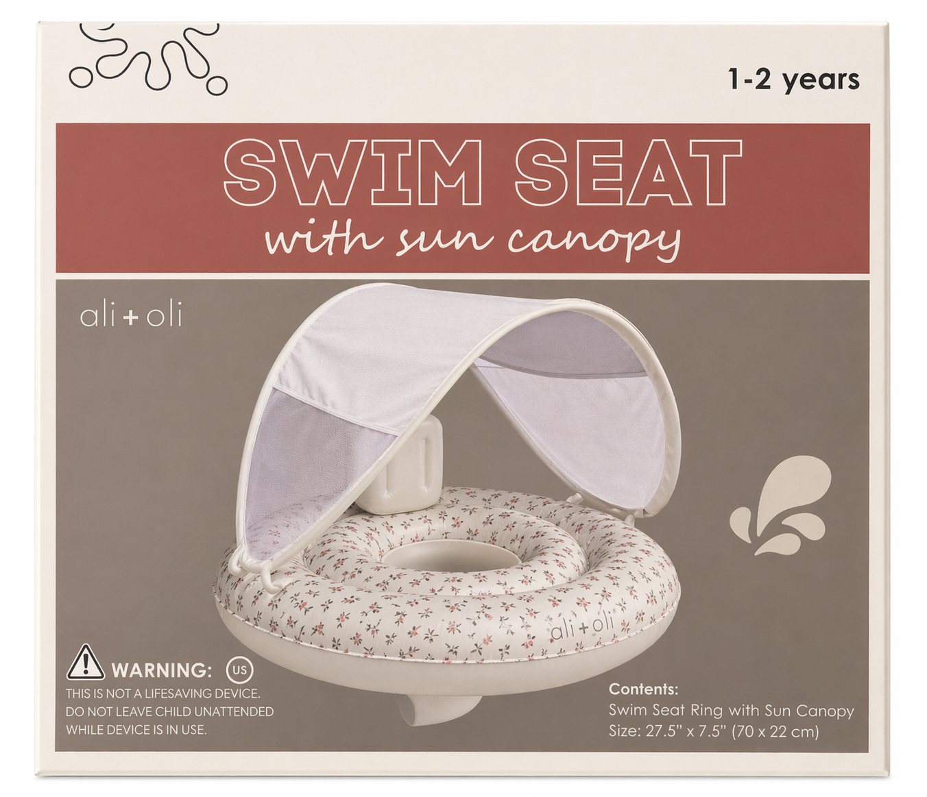 Baby Swim Seat with Sun Canopy