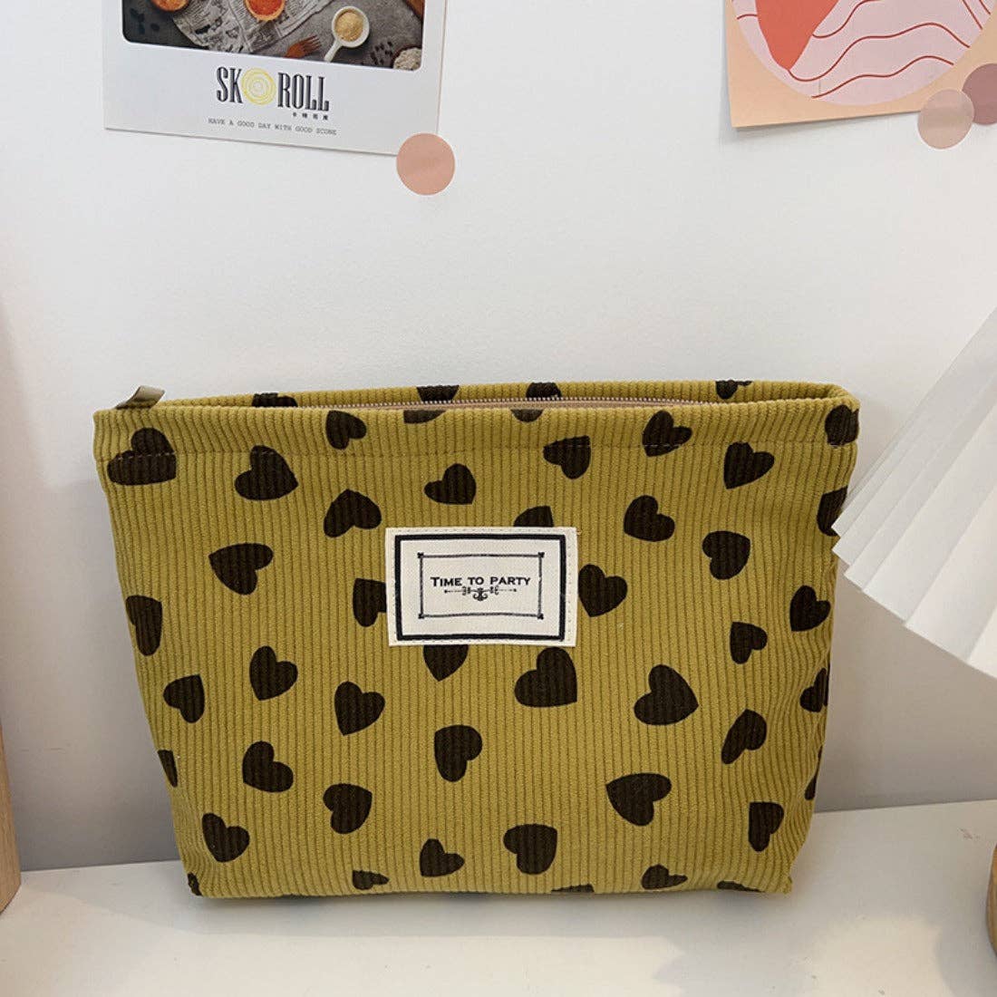 Heart Pattern Toiletry Bag | Vintage