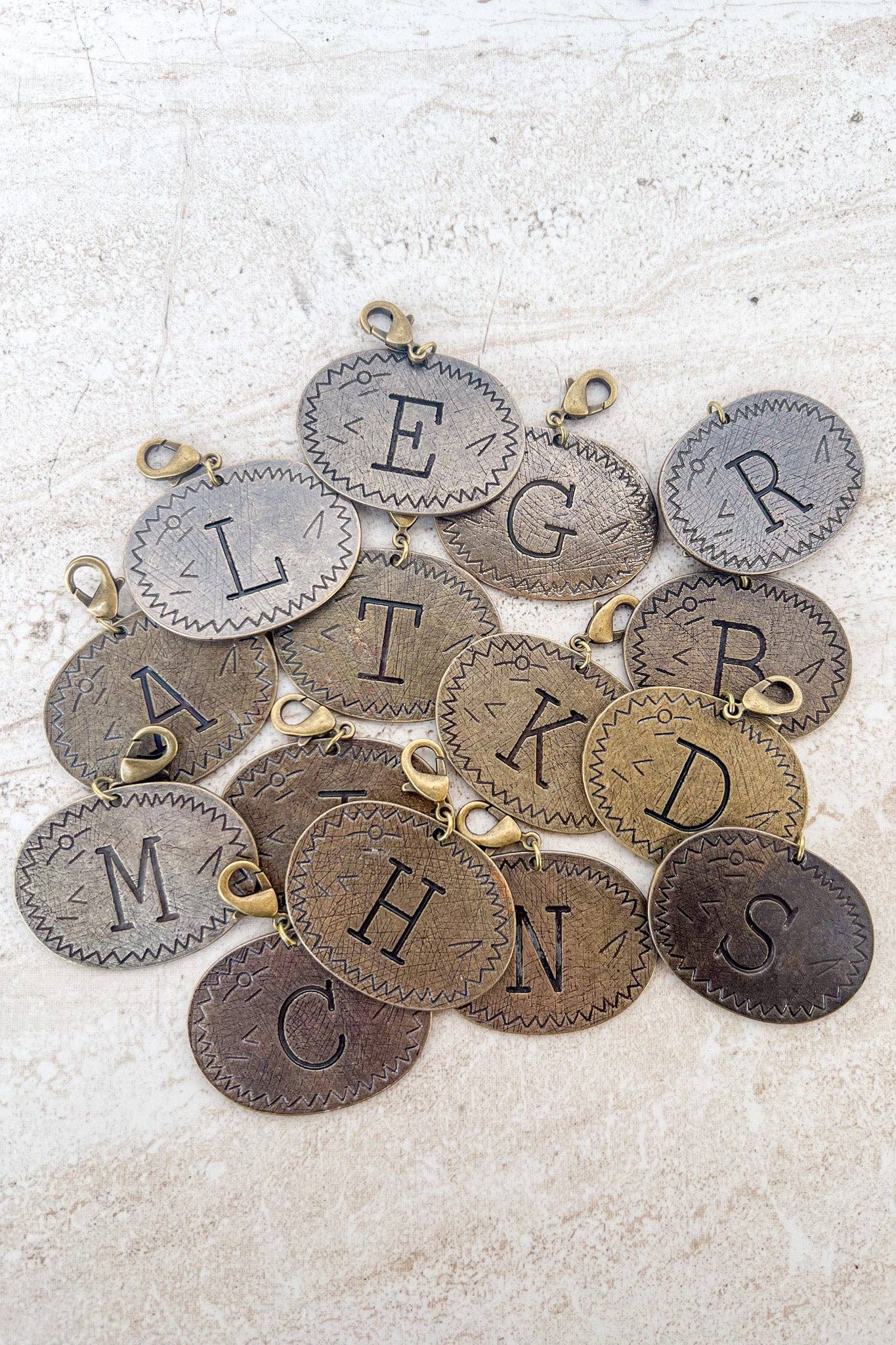 Bronze Oval Letter Charms