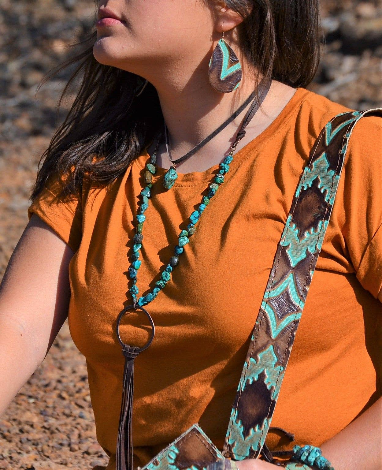 Leather Choker with Turquoise