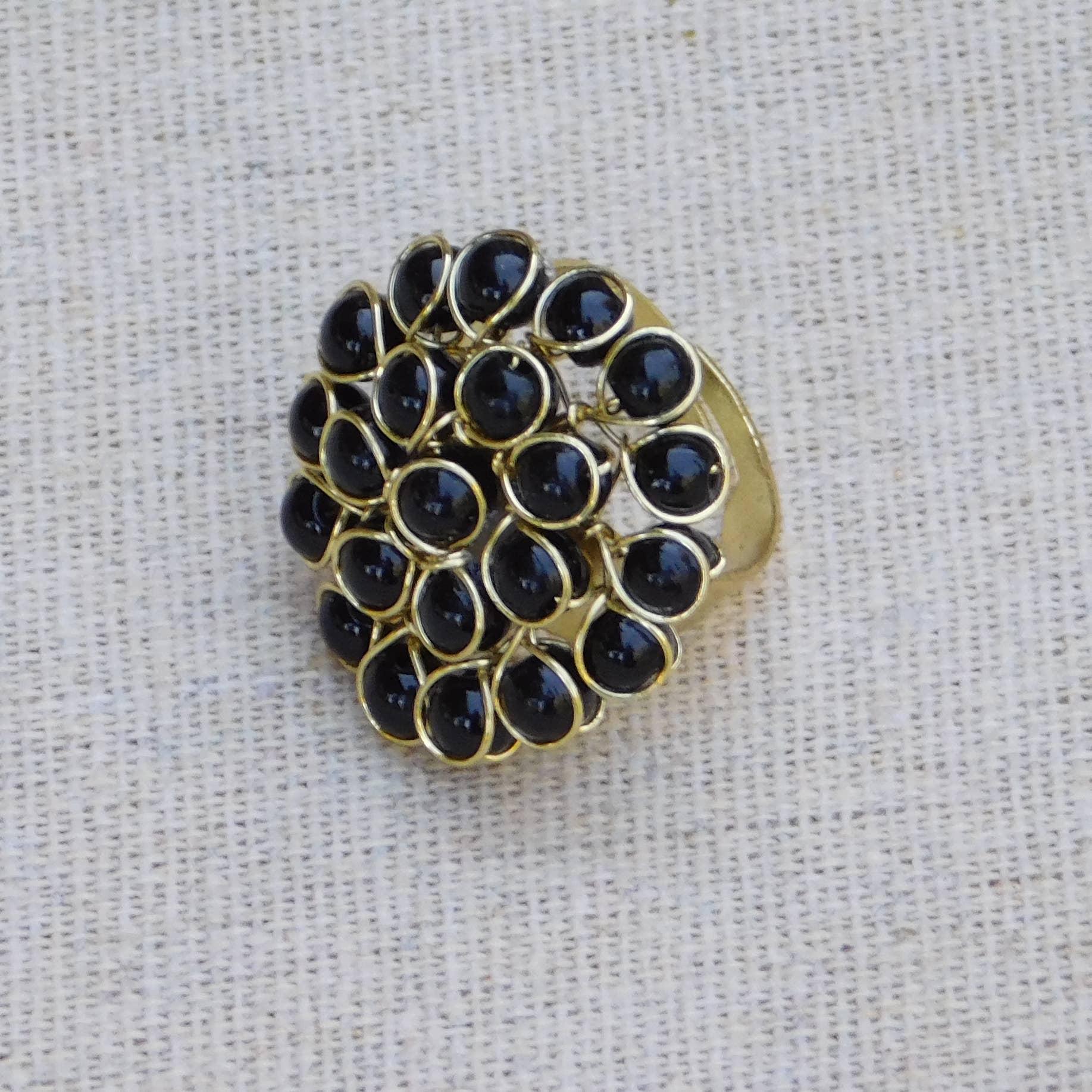 Beaded Dahlia Ring