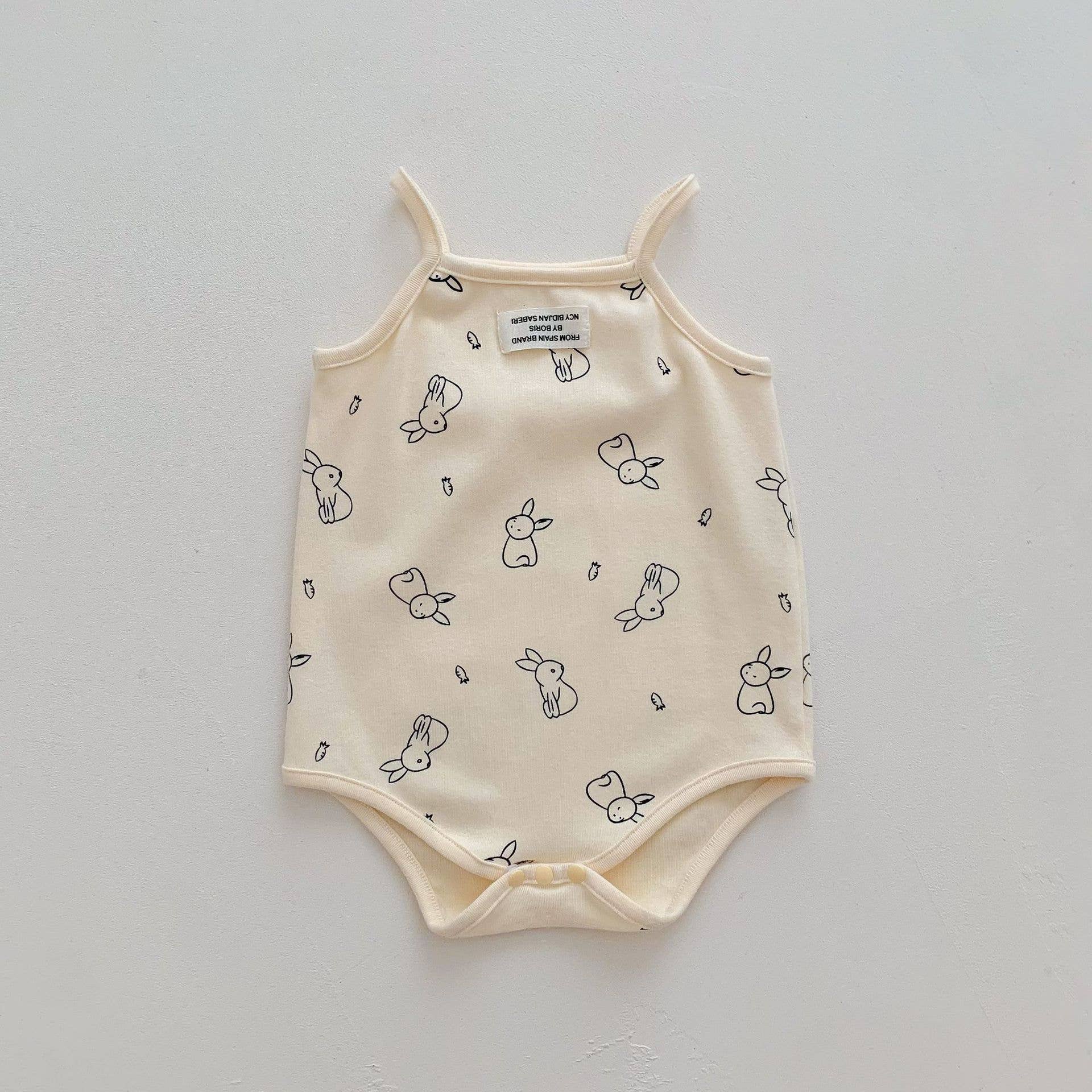 Cream Black Floral Onesie